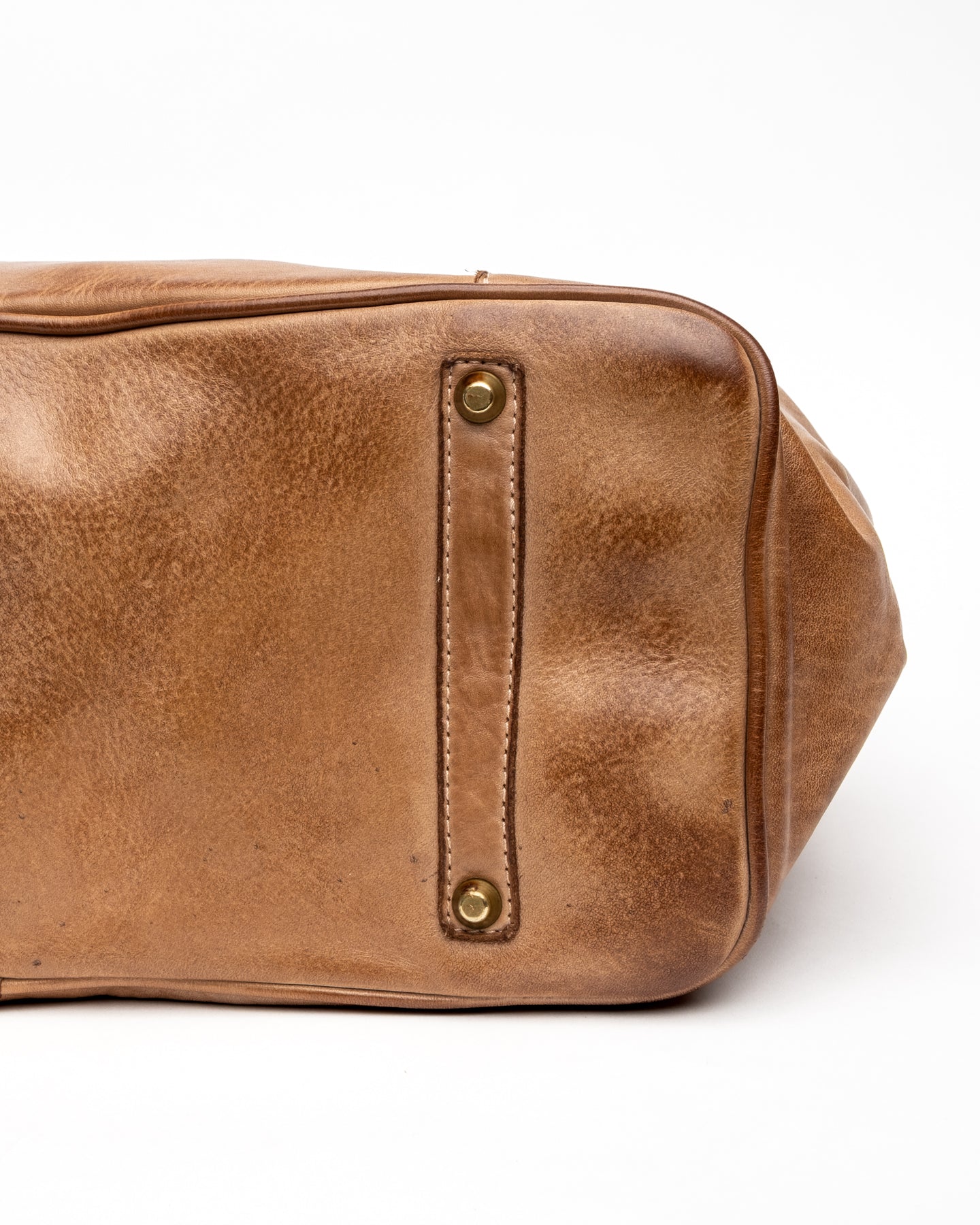 Washed Slouchy Calf Bag in Caramel