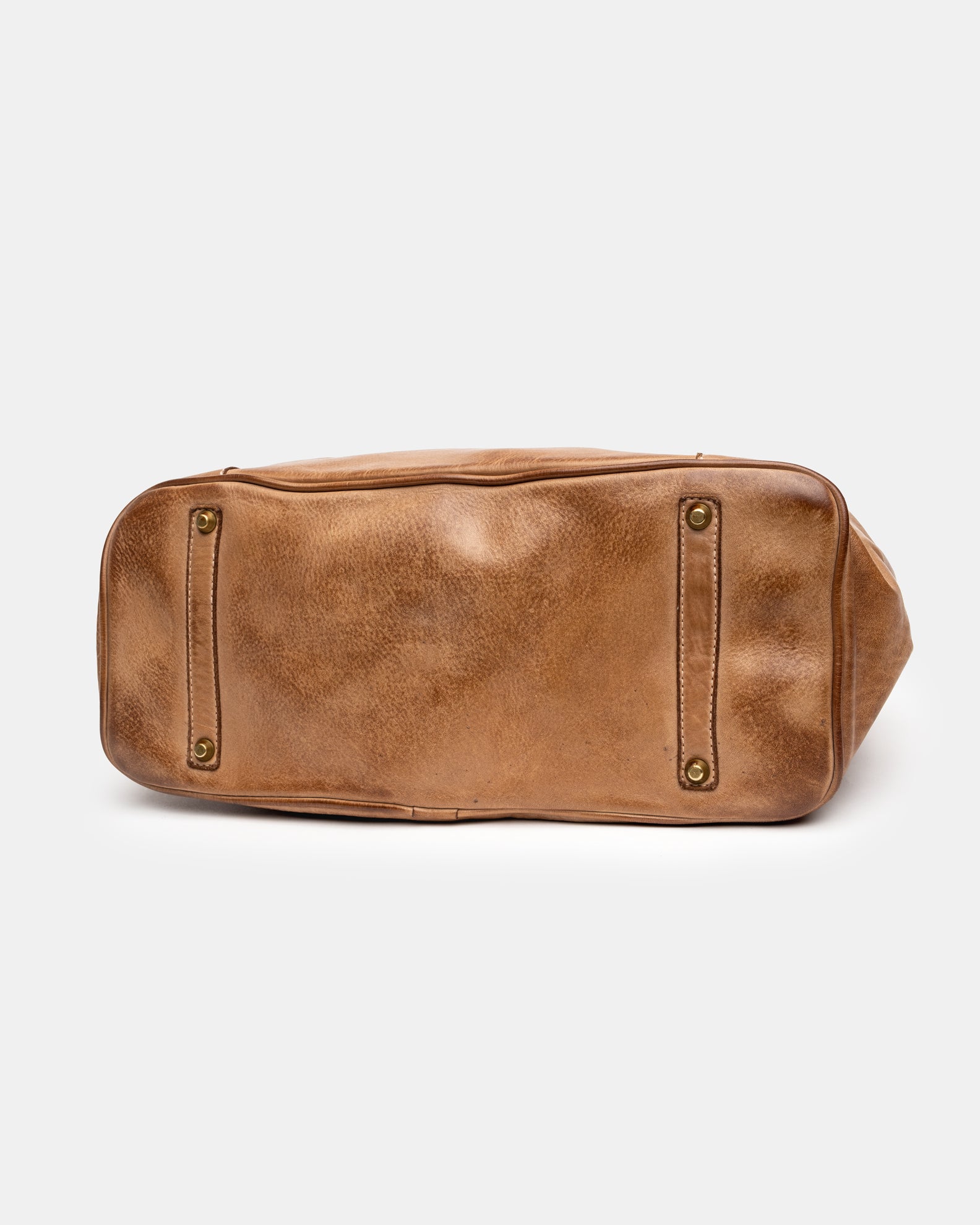 Washed Slouchy Calf Bag in Caramel