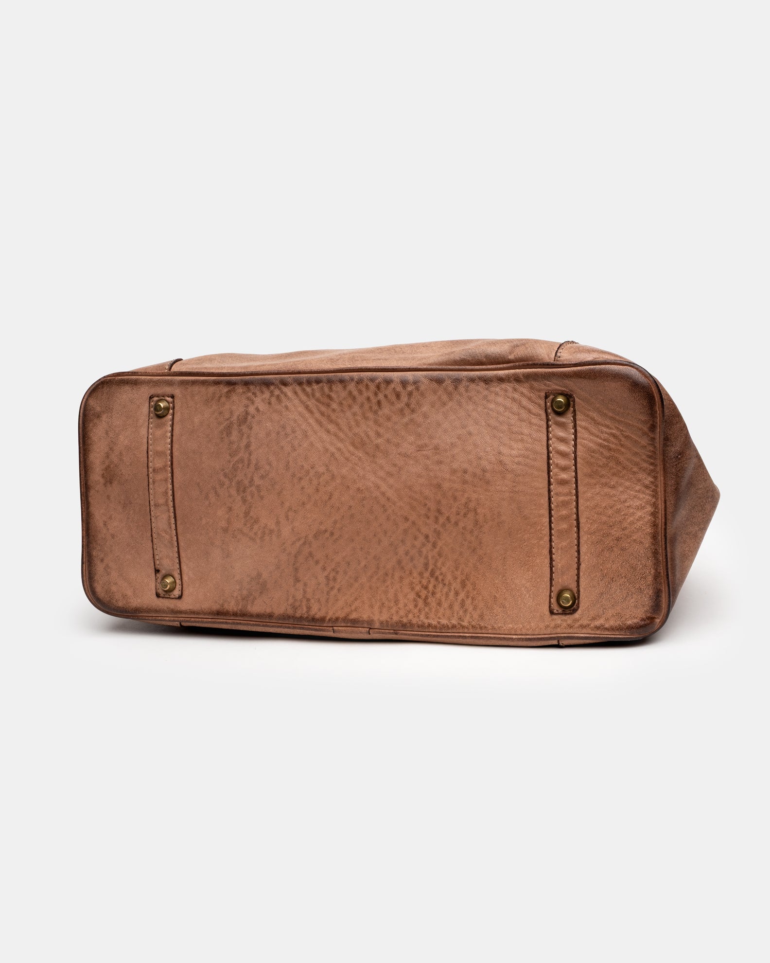 Washed Slouchy Calf Bag in Antique Brass