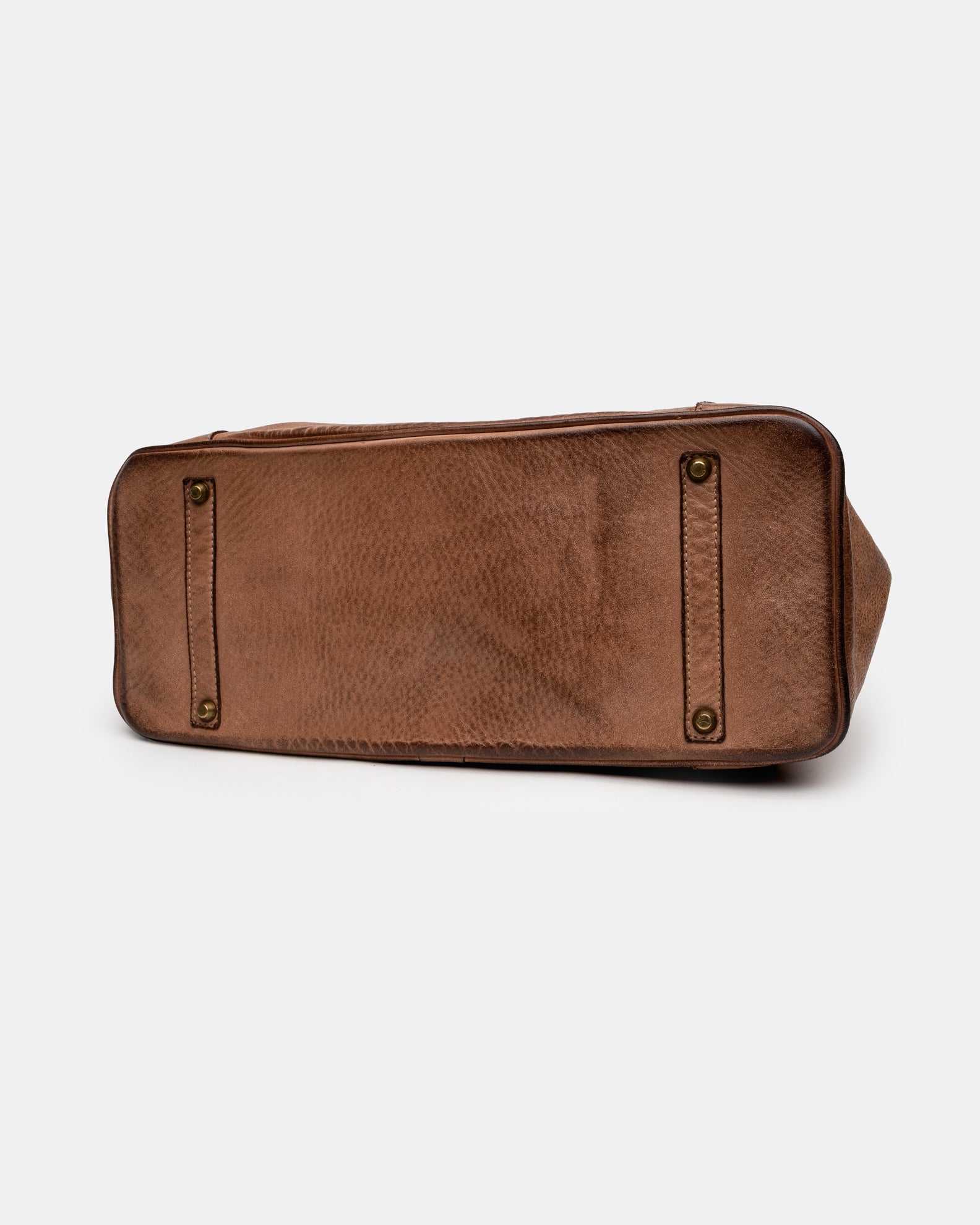 Washed Slouchy Calf Bag in Antique Brass