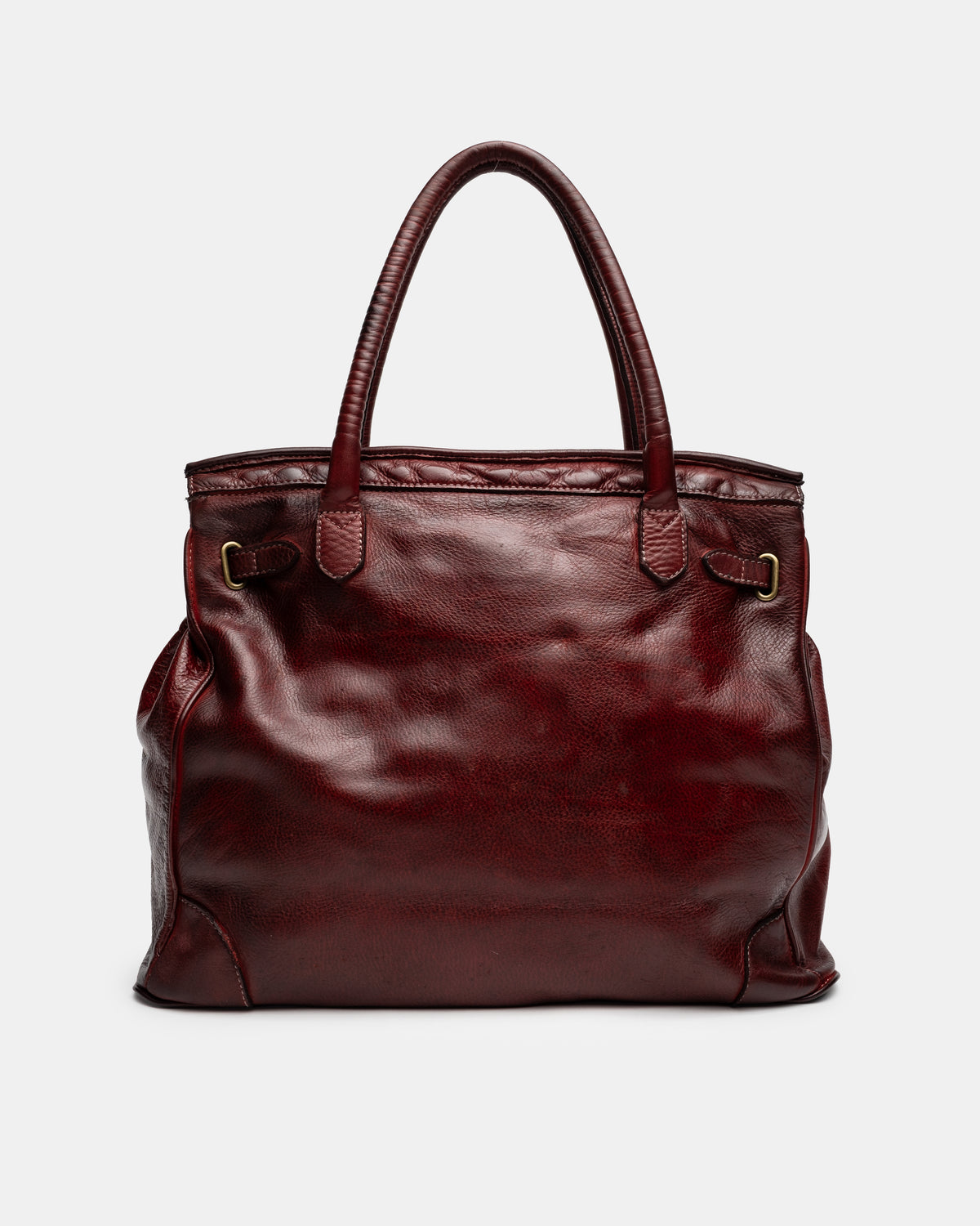 Washed Slouchy Calf Bag in Bordeaux