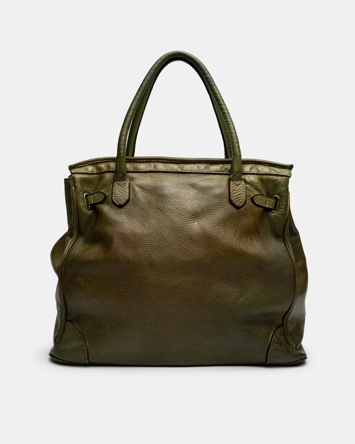 Washed Slouchy Calf Bag in Khaki