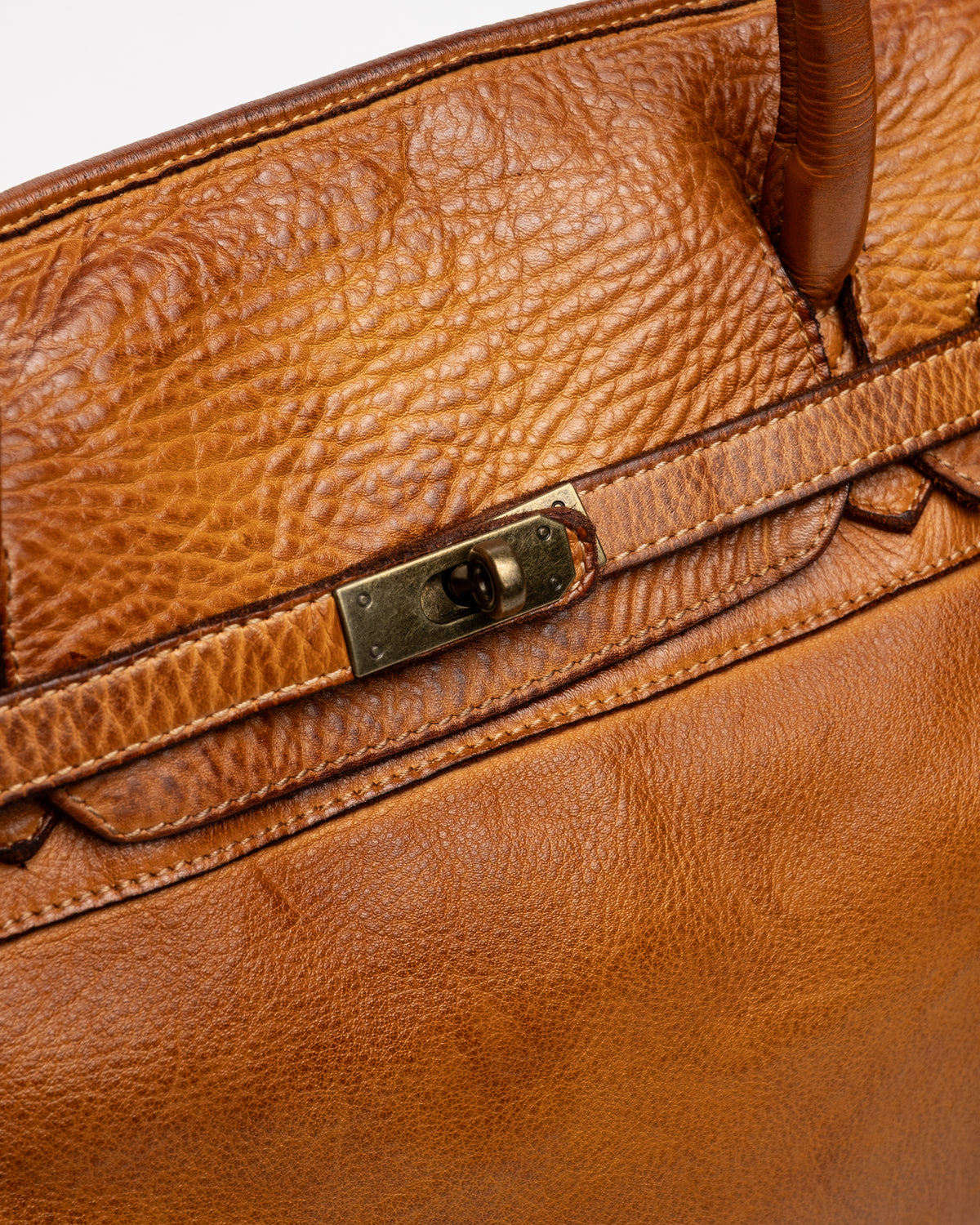 Washed Slouchy Calf Bag in Aged Cognac