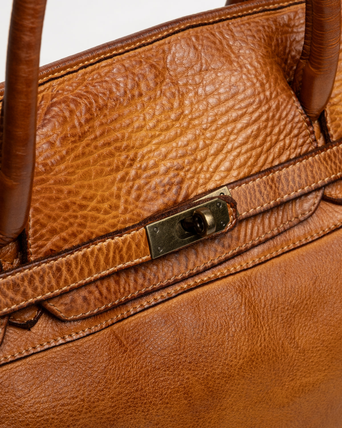 Washed Slouchy Calf Bag in Aged Cognac