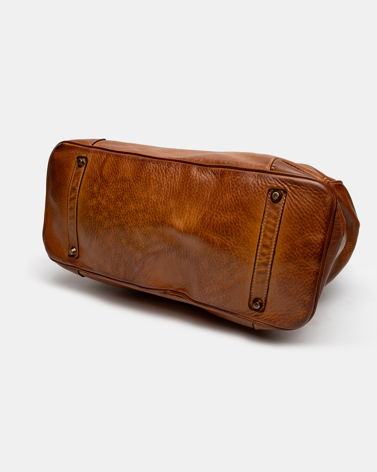 Washed Slouchy Calf Bag in Aged Cognac