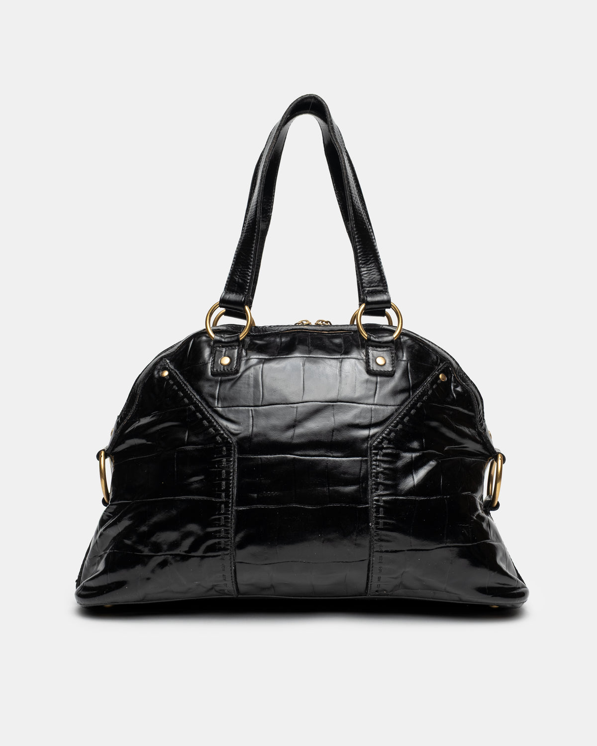 Yves Saint Laurent Rive Gauche - Croc Patent Muse Handbag - C. 2000s