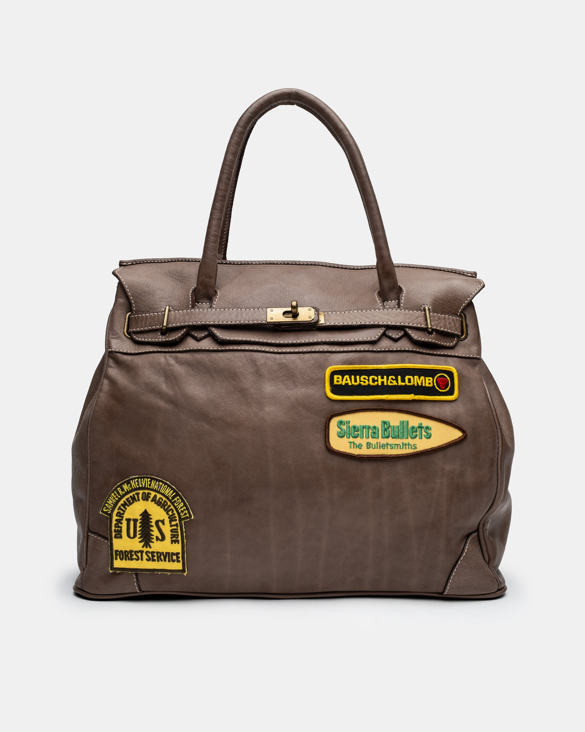 Artisanal Patched Washed Calf Shoulder Bag