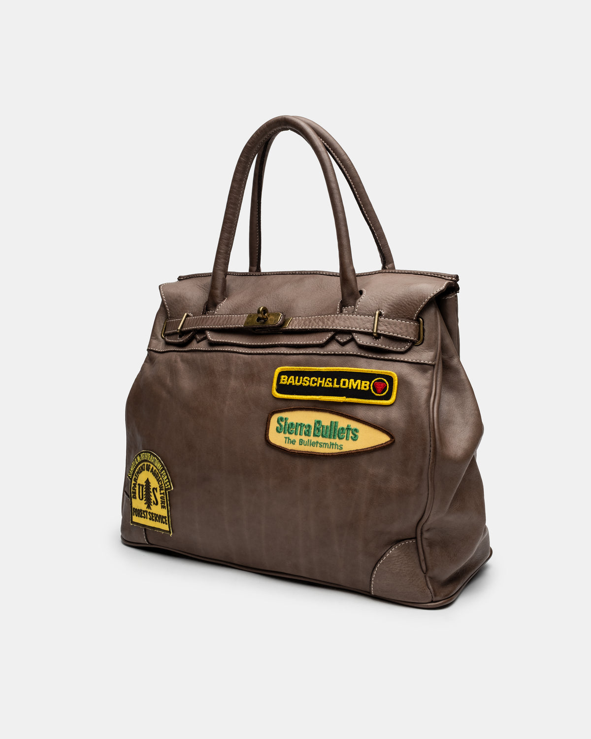 Artisanal Patched Washed Calf Shoulder Bag