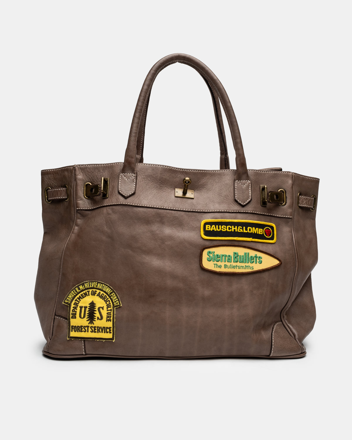 Artisanal Patched Washed Calf Shoulder Bag