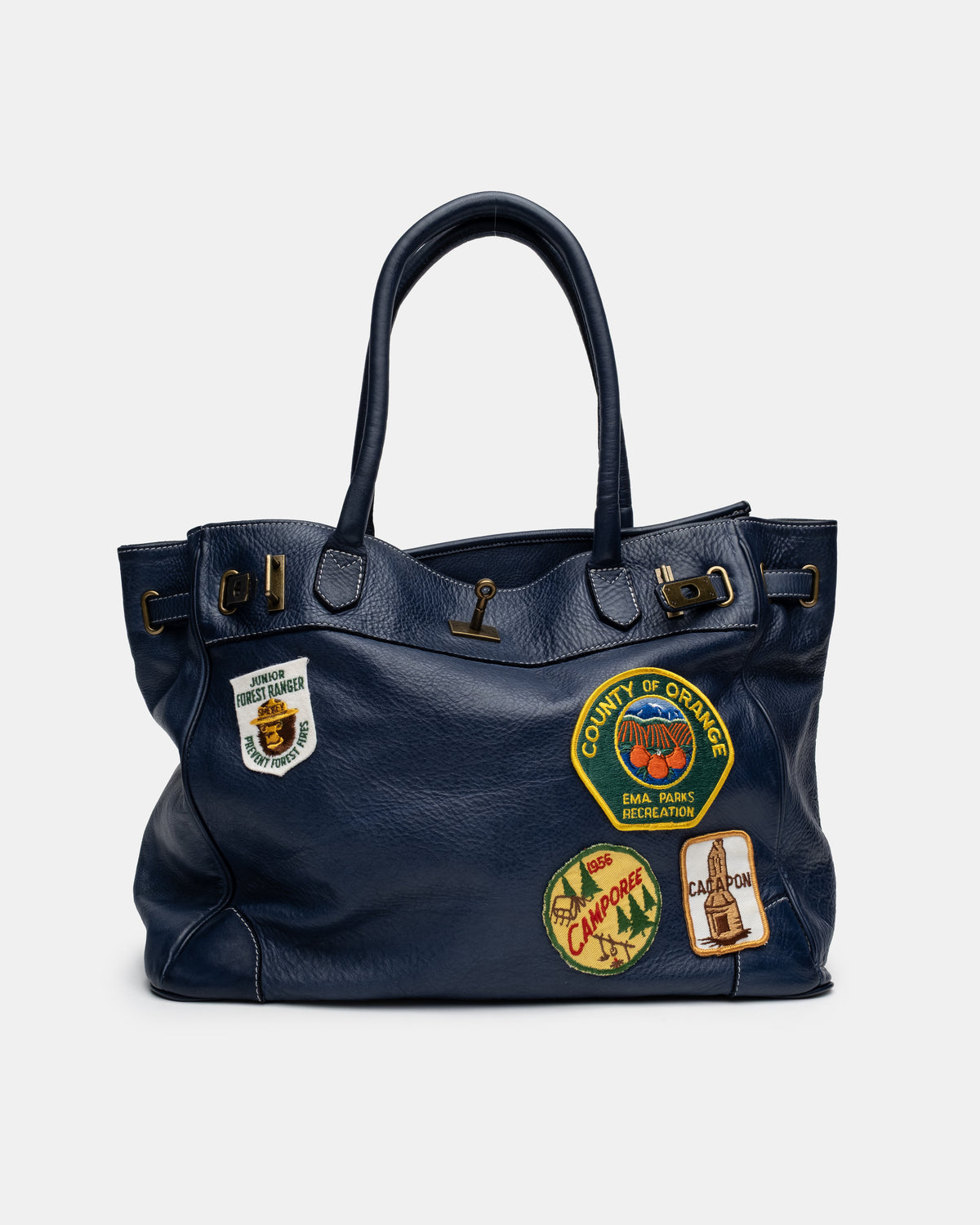 Artisanal Patched Washed Calf Shoulder Bag
