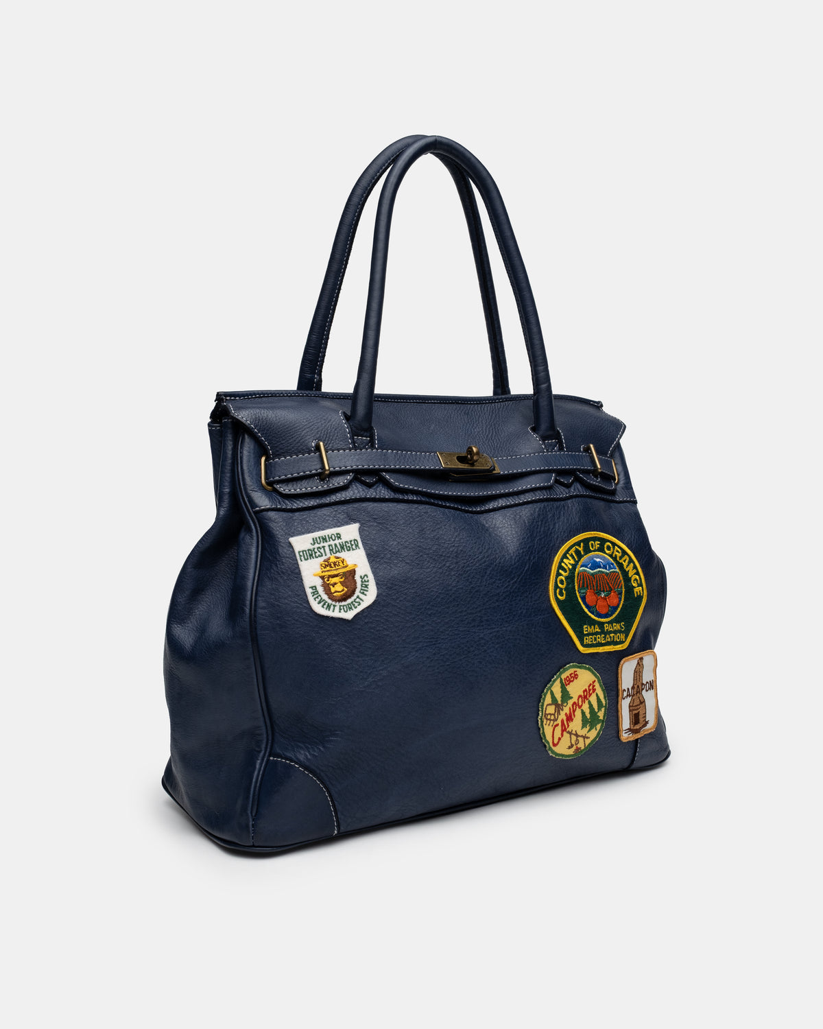 Artisanal Patched Washed Calf Shoulder Bag