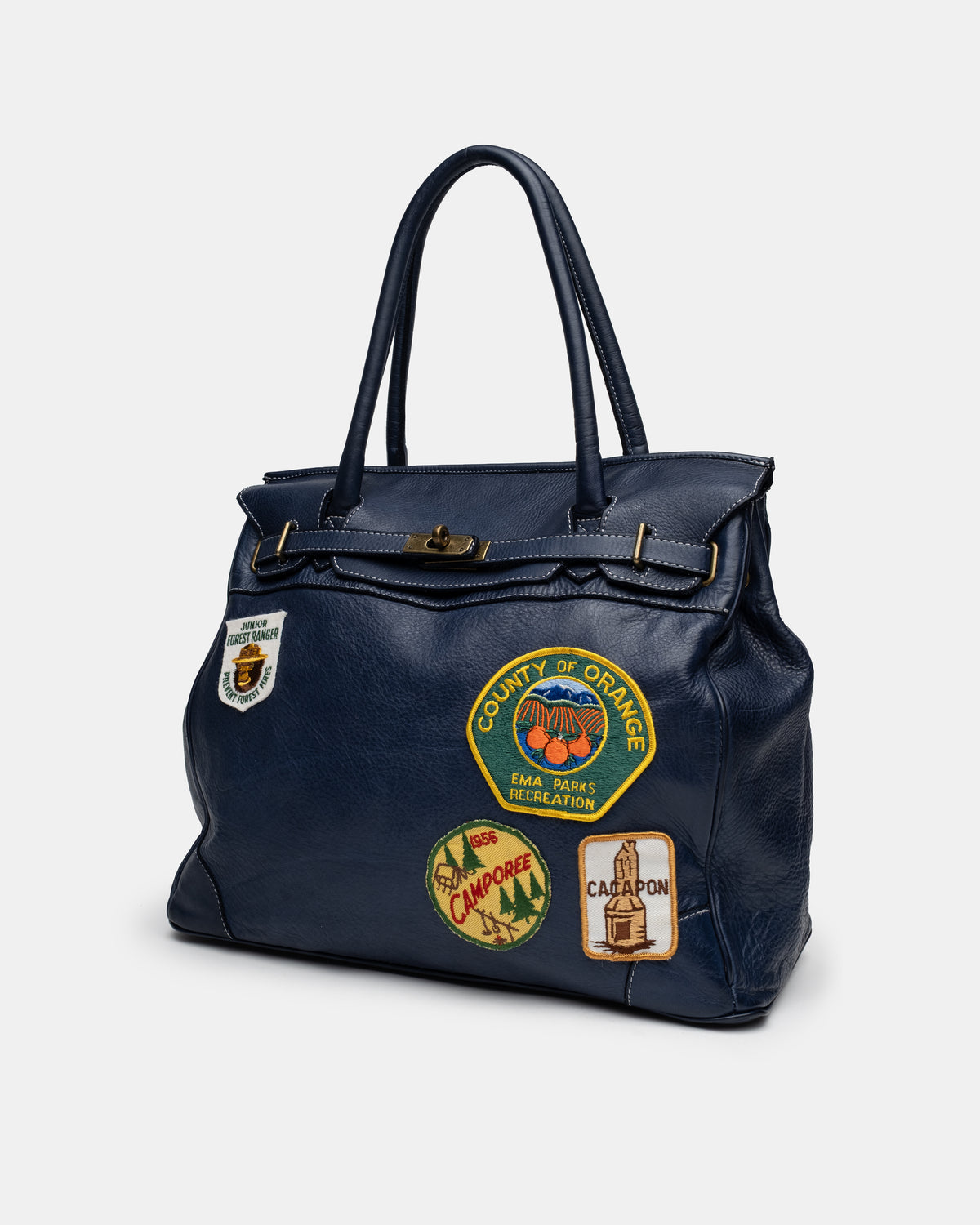 Artisanal Patched Washed Calf Shoulder Bag