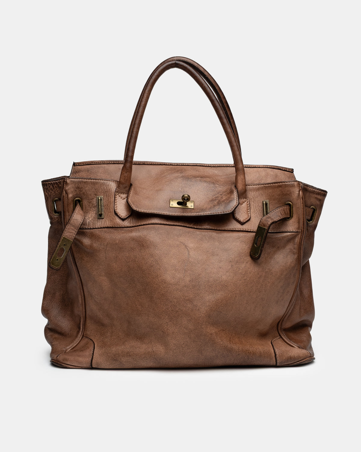 Washed Slouchy Calf Bag in Chamoisee