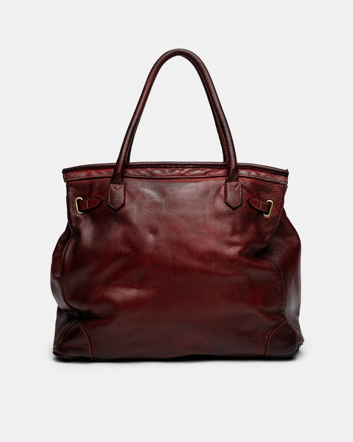 Washed Slouchy Calf Bag in Bordeaux
