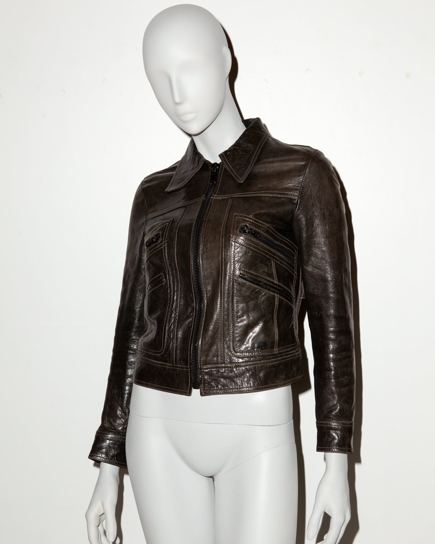 Vintage Second Skin Leather Jacket - XS - C. 1970's