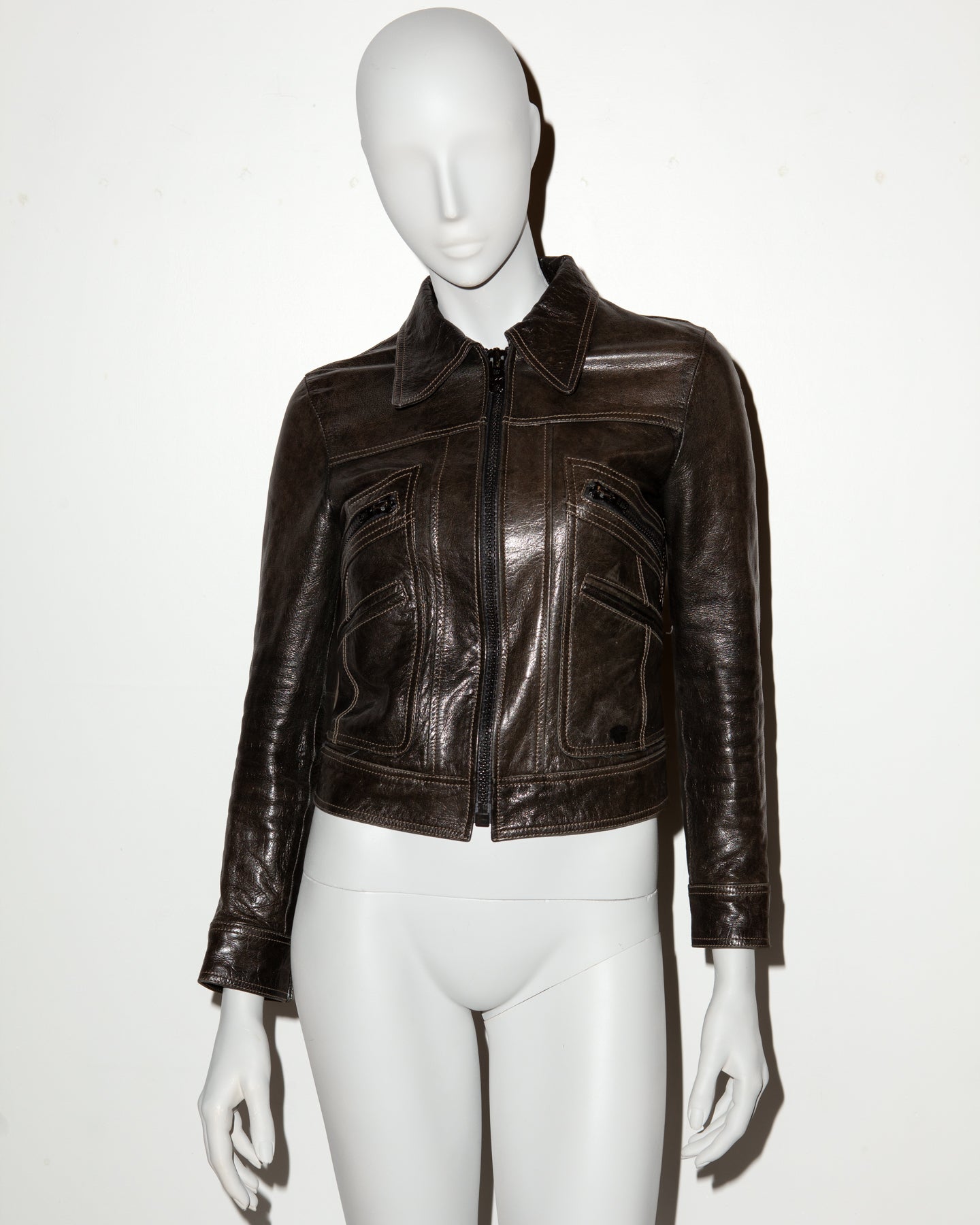 Vintage Second Skin Leather Jacket - XS - C. 1970's
