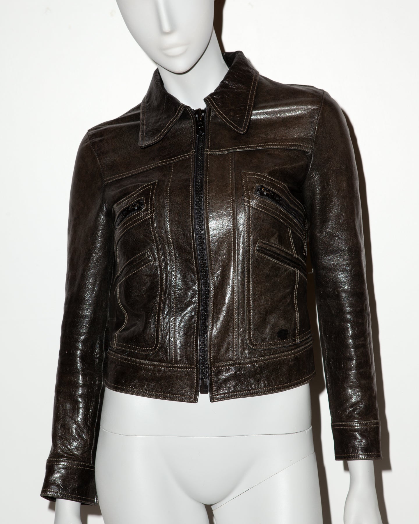 Vintage Second Skin Leather Jacket - XS - C. 1970's
