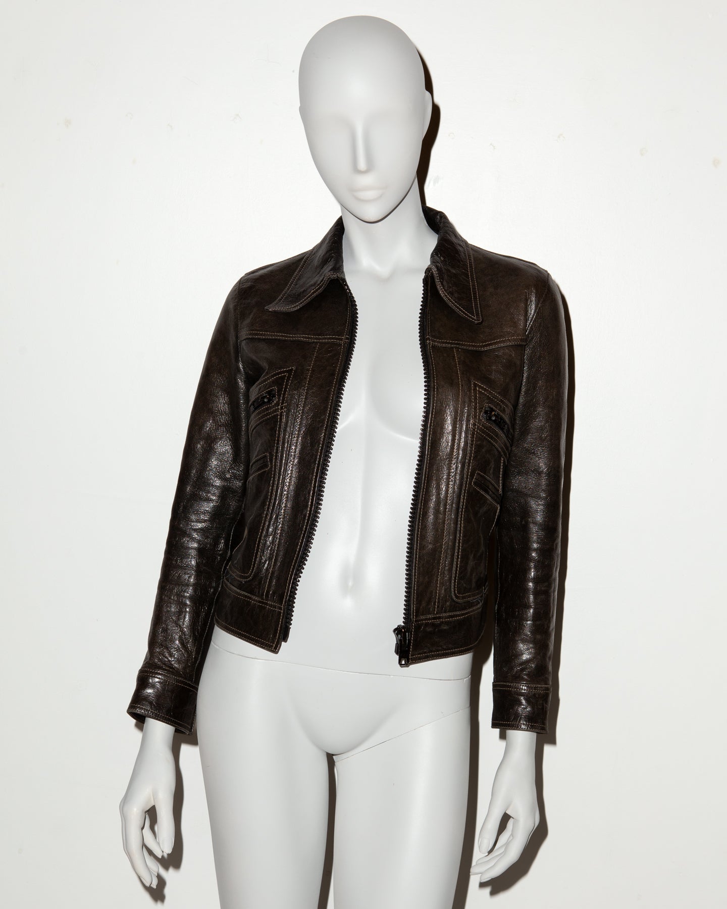 Vintage Second Skin Leather Jacket - XS - C. 1970's