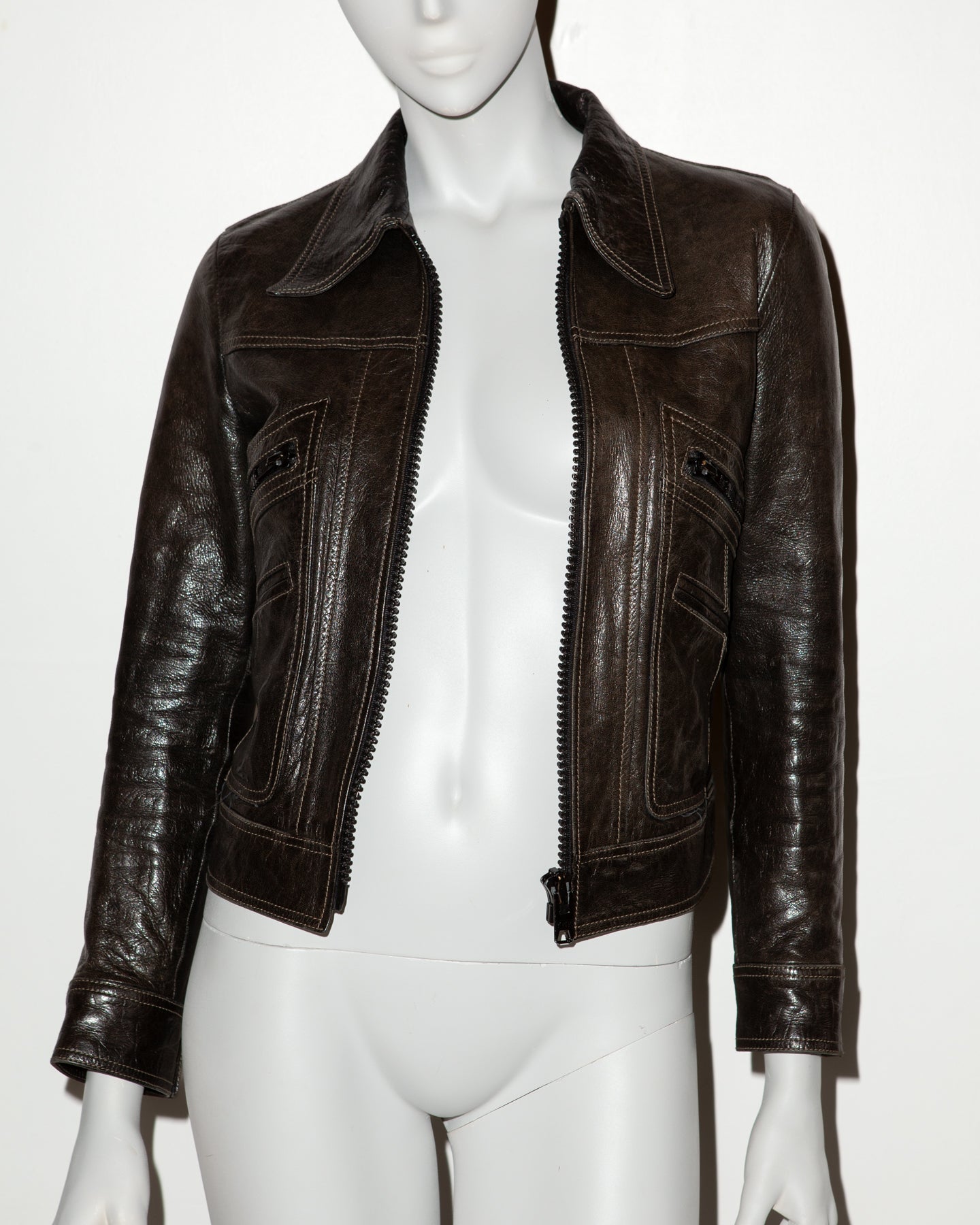 Vintage Second Skin Leather Jacket - XS - C. 1970's