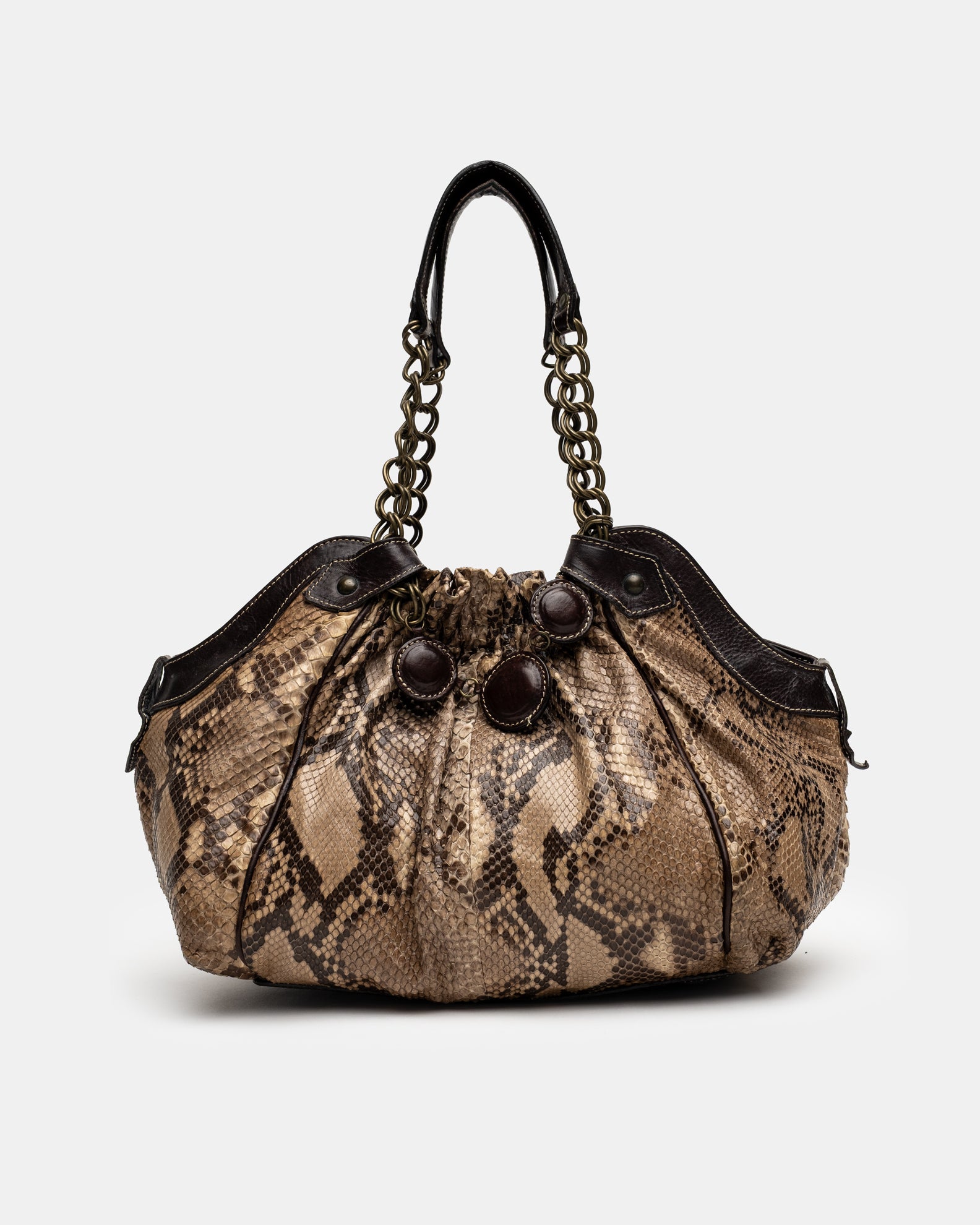 Christian Louboutin Python Cabas Hobo Shoulder Bag - C. 2000s