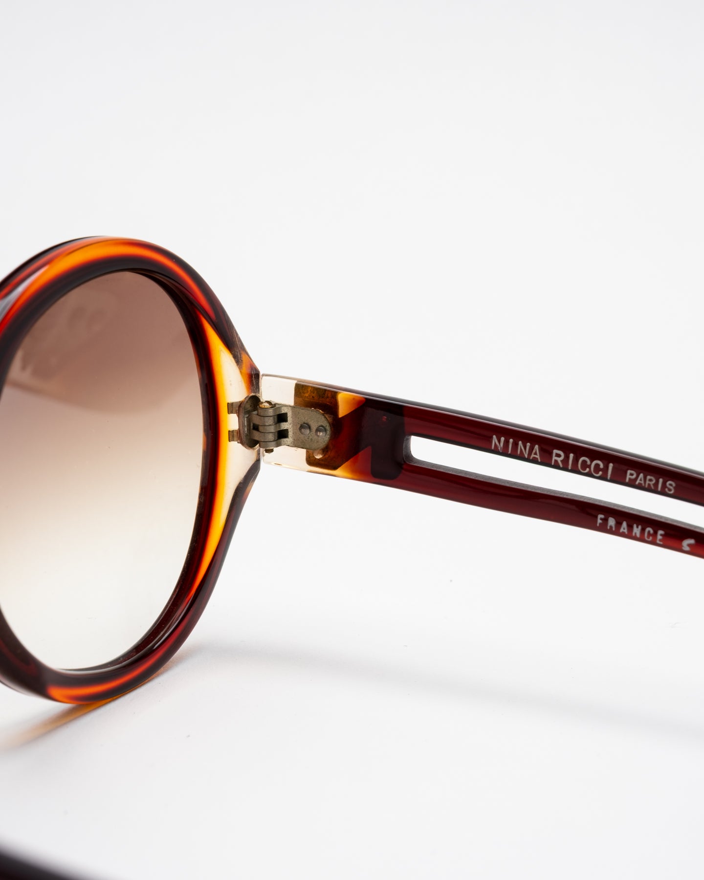 Nina Ricci  "N"  Gradient Cut-Out Arm Oversized Sunglasses - 1970's