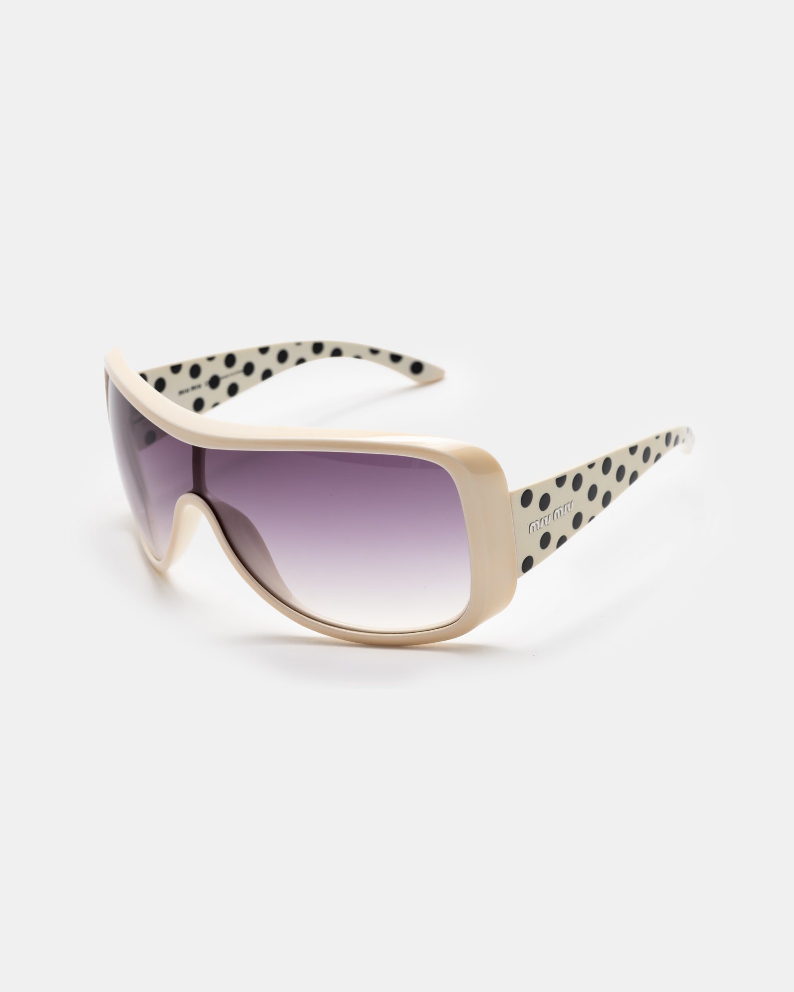 Miu Miu Wrap-Around Polka Dot 12GS Sunglasses - C. 2000's