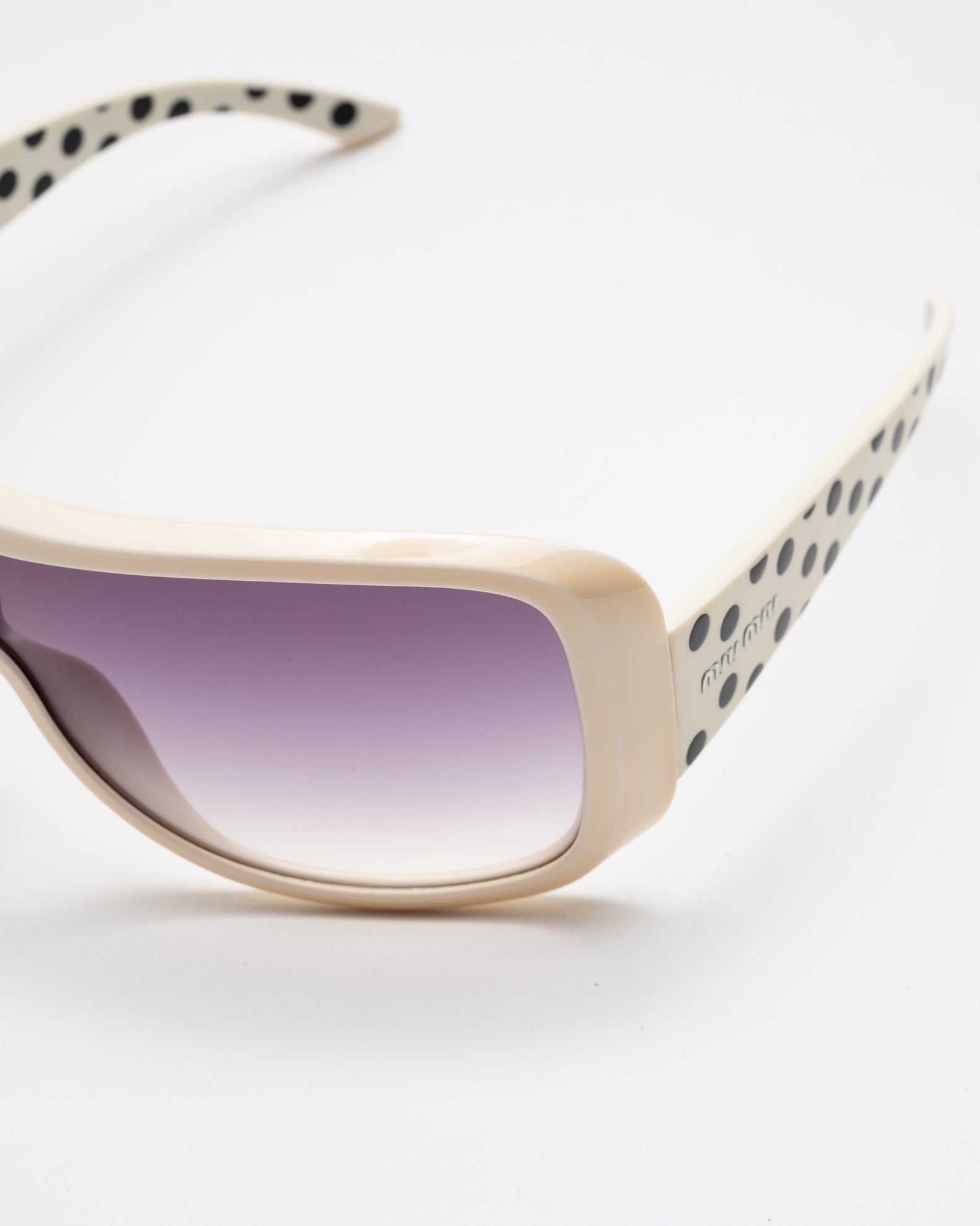 Miu Miu Wrap-Around Polka Dot 12GS Sunglasses - C. 2000's