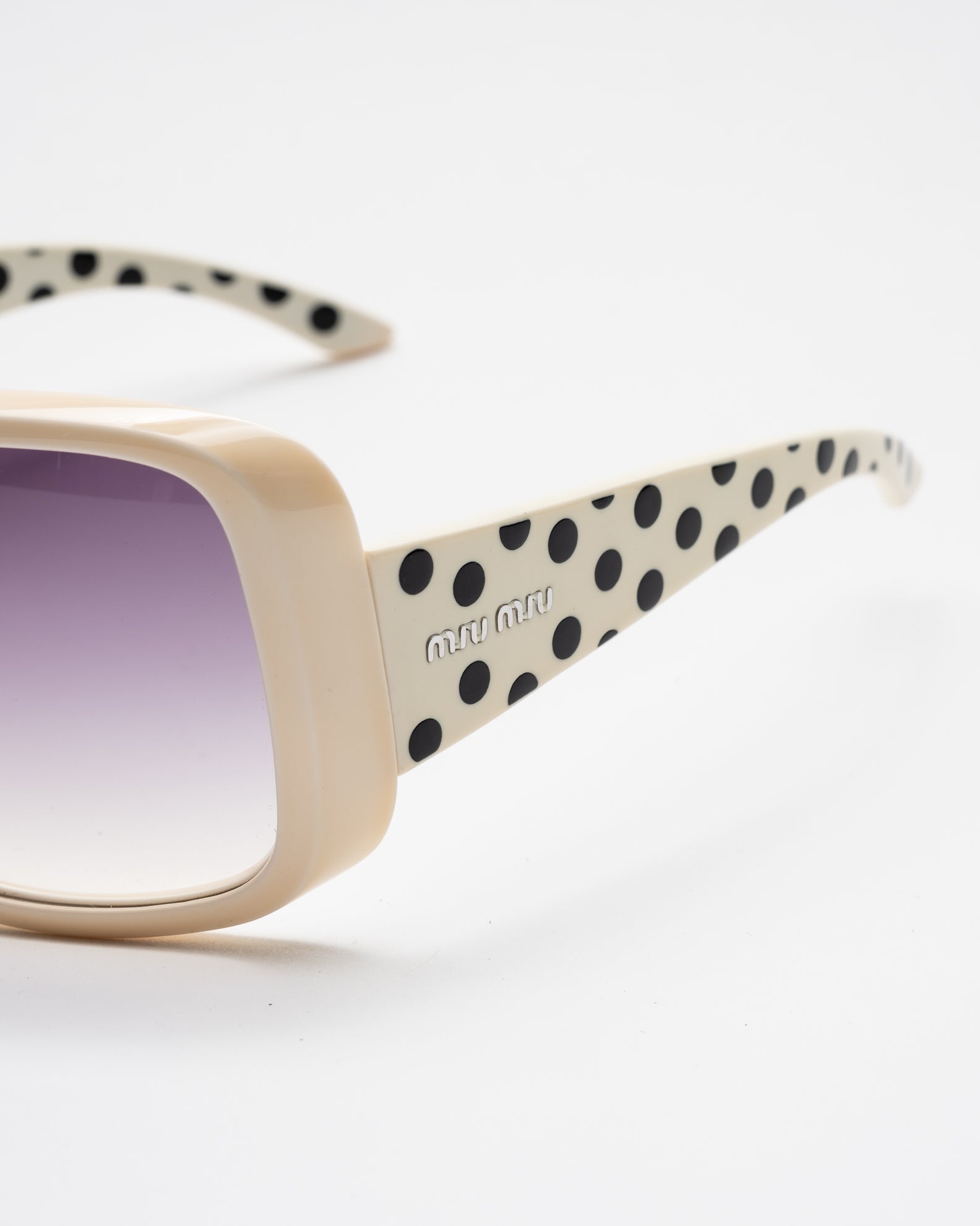 Miu Miu Wrap-Around Polka Dot 12GS Sunglasses - C. 2000's