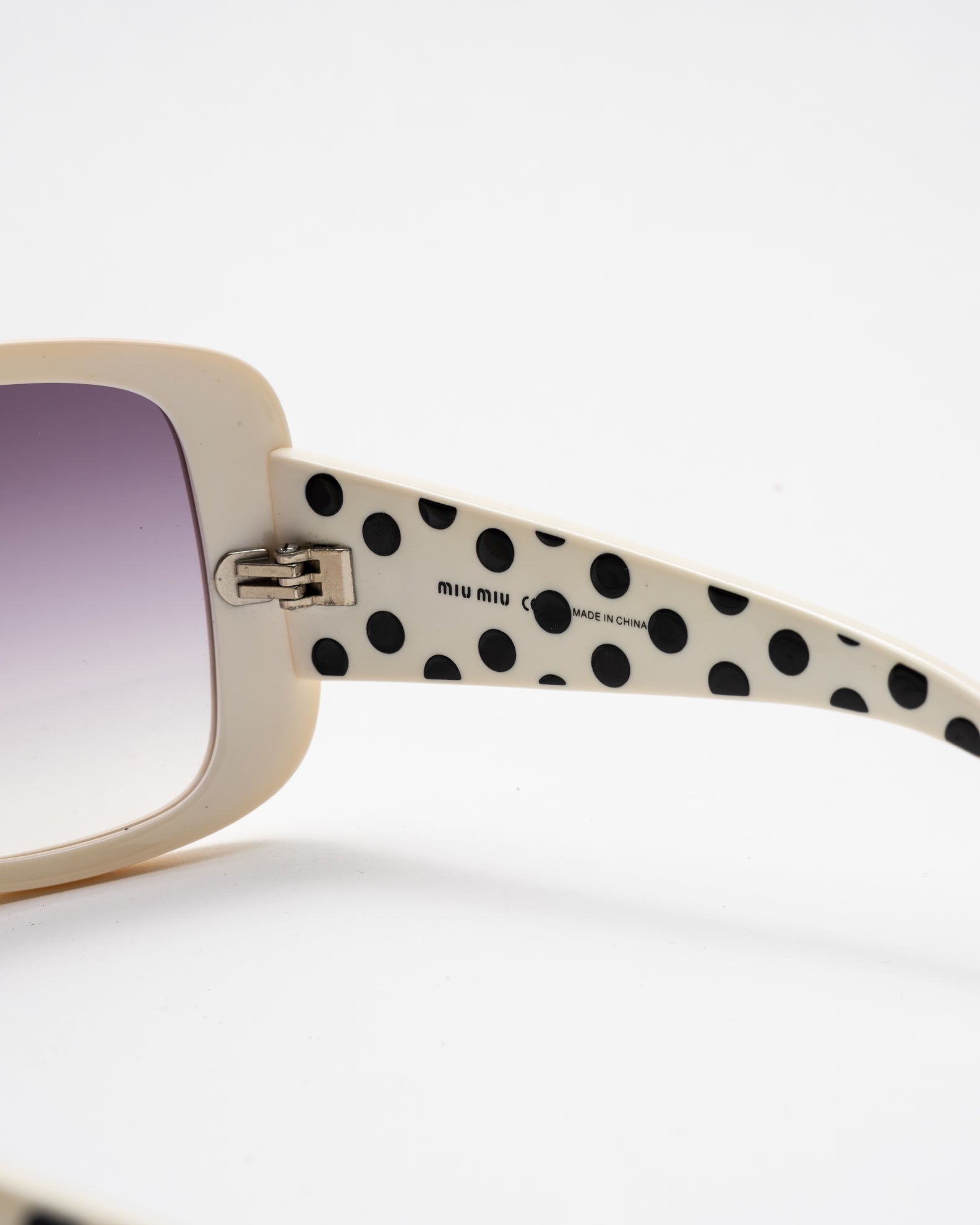 Miu Miu Wrap-Around Polka Dot 12GS Sunglasses - C. 2000's