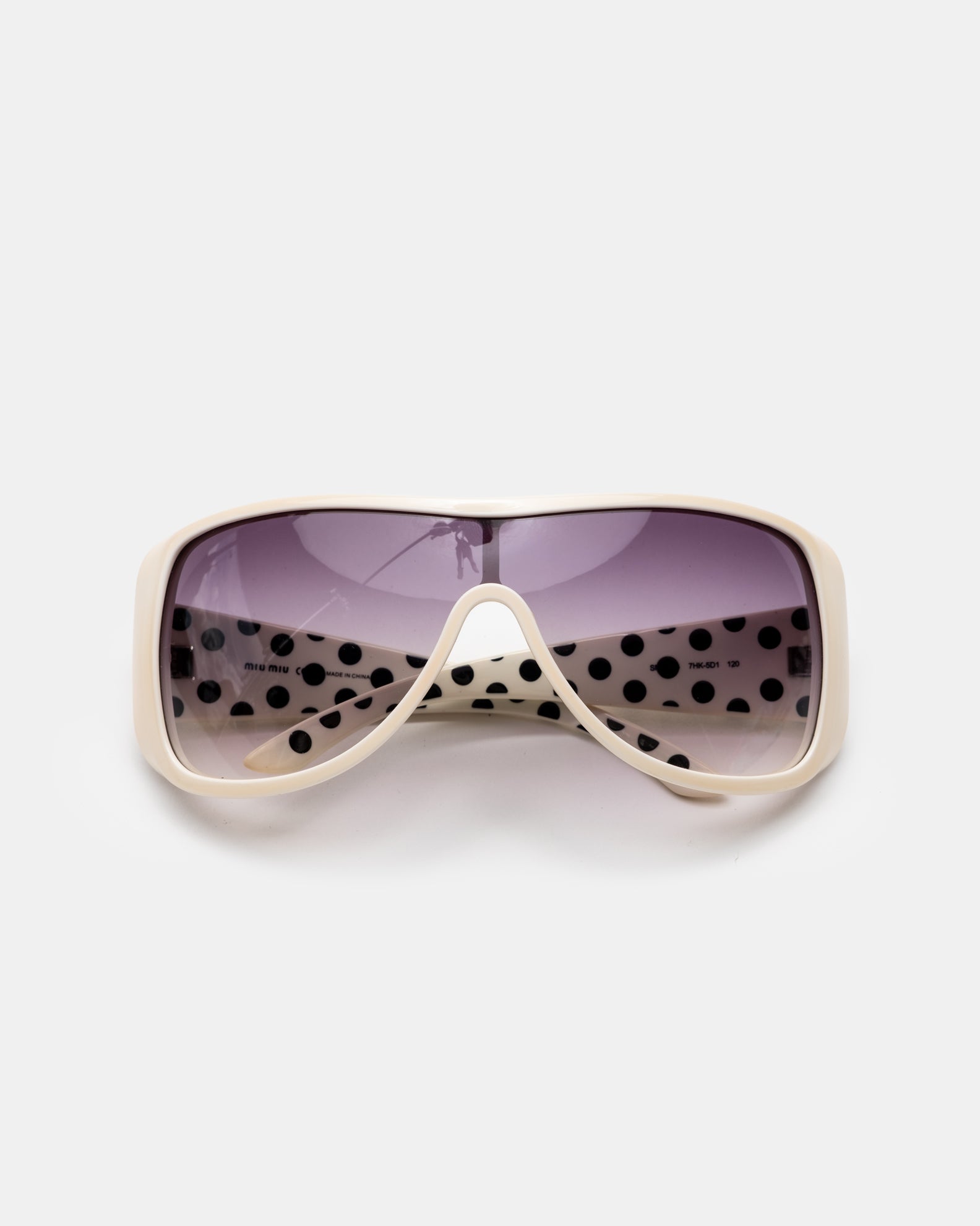 Miu Miu Wrap-Around Polka Dot 12GS Sunglasses - C. 2000's