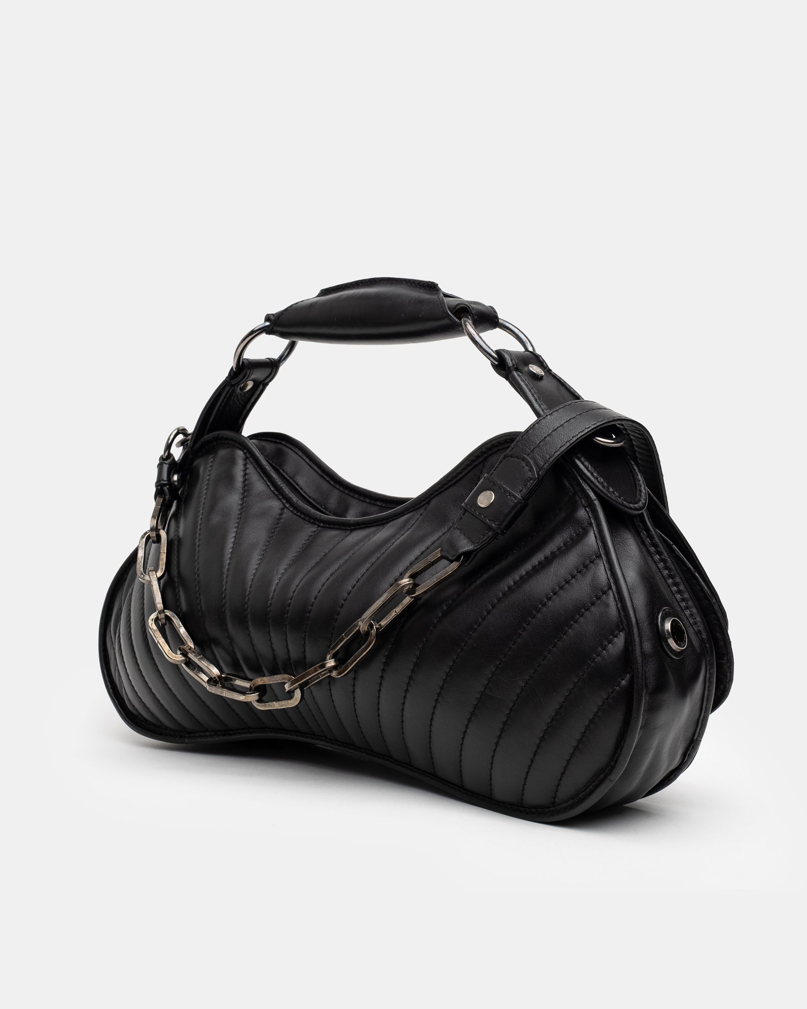 Costume National Quilted Leather Butterfly Bag - C. 2000's