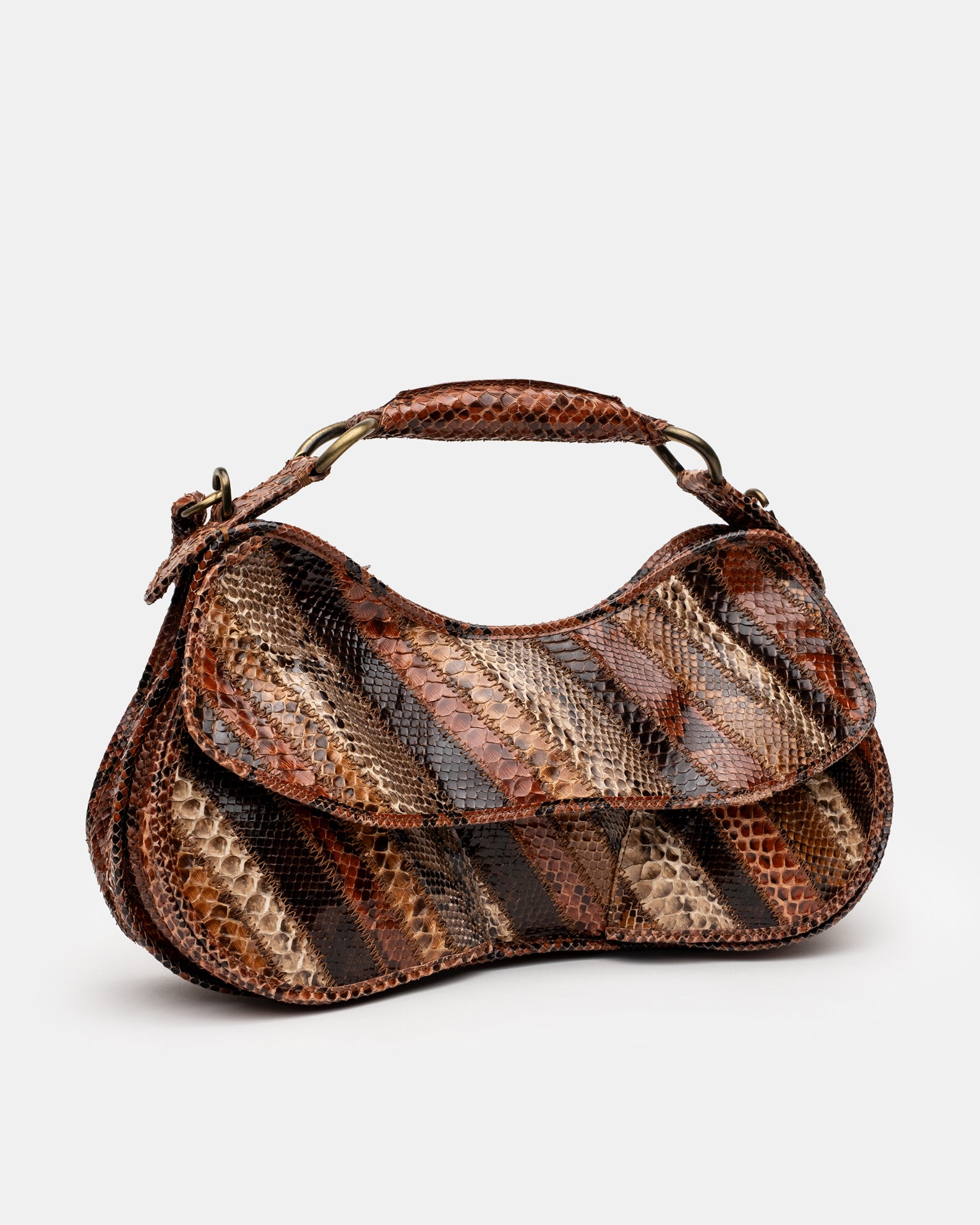 Costume National Patchwork Python Butterfly Bag - C. 2000's