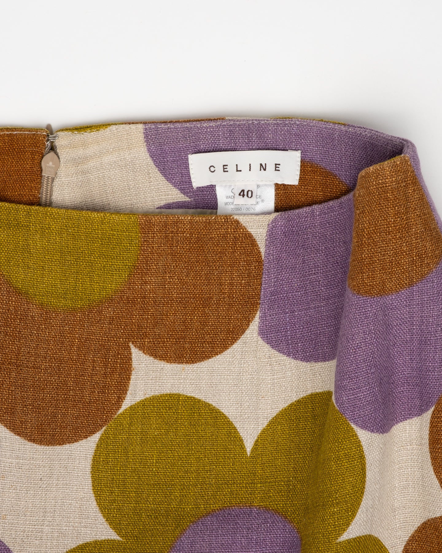 Celine Floral Linen Skirt - S/S 2002 - FR 40