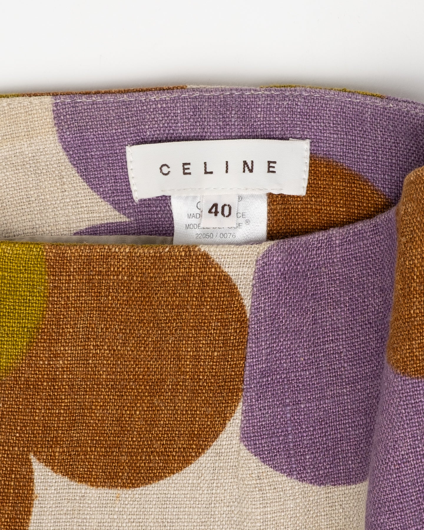 Celine Floral Linen Skirt - S/S 2002 - FR 40