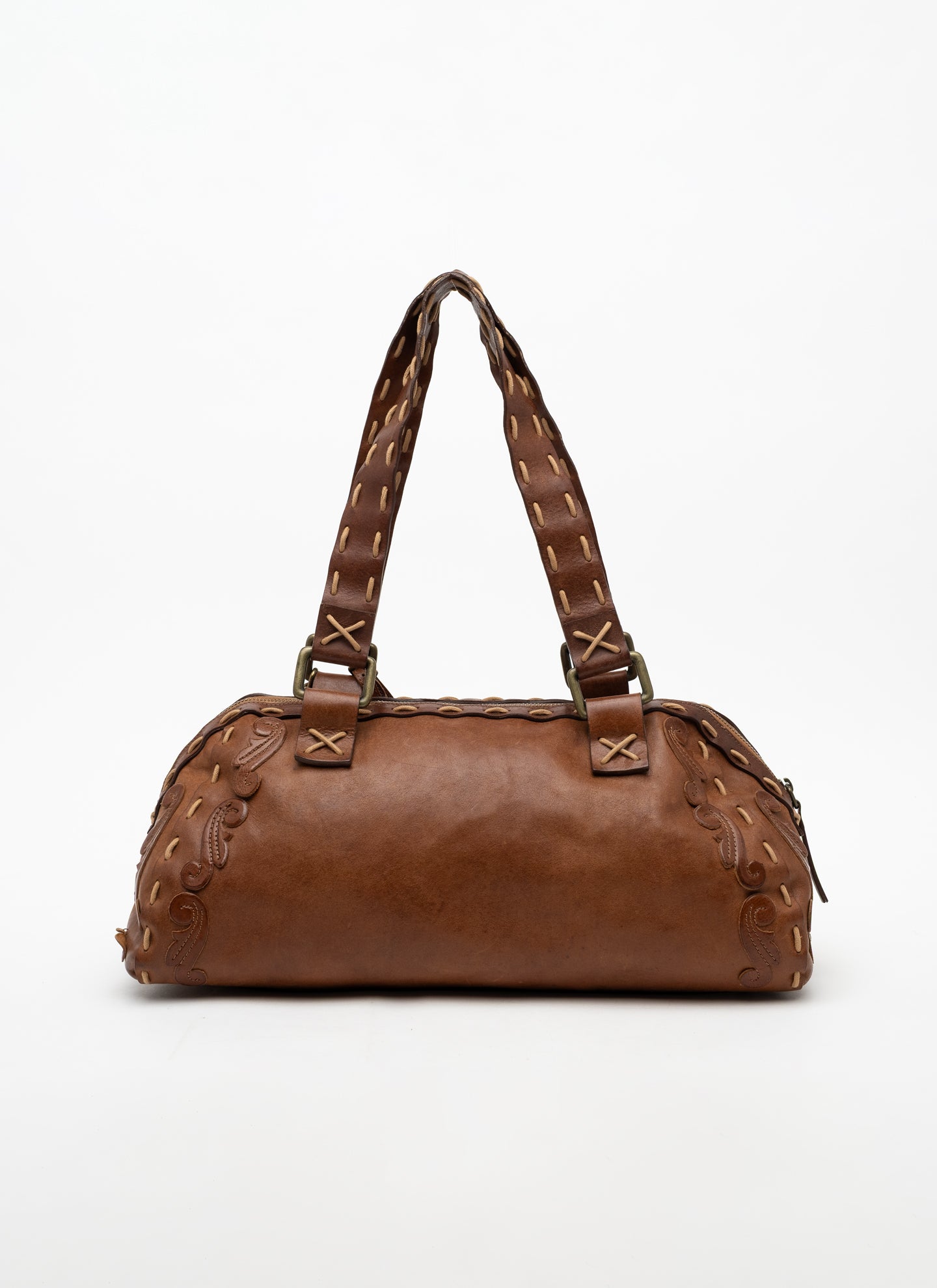 Anna Sui Tooled Leather Shoulder Bag