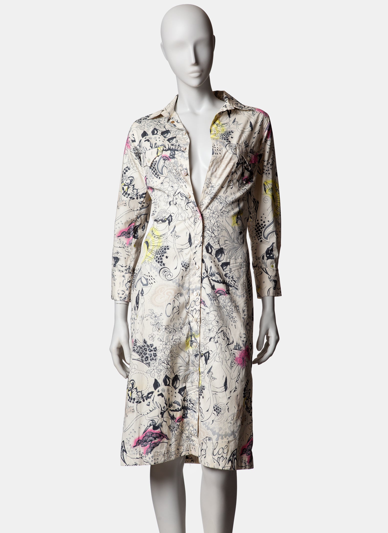 Chloé Illustrated Shirt Dress - S/S 2002