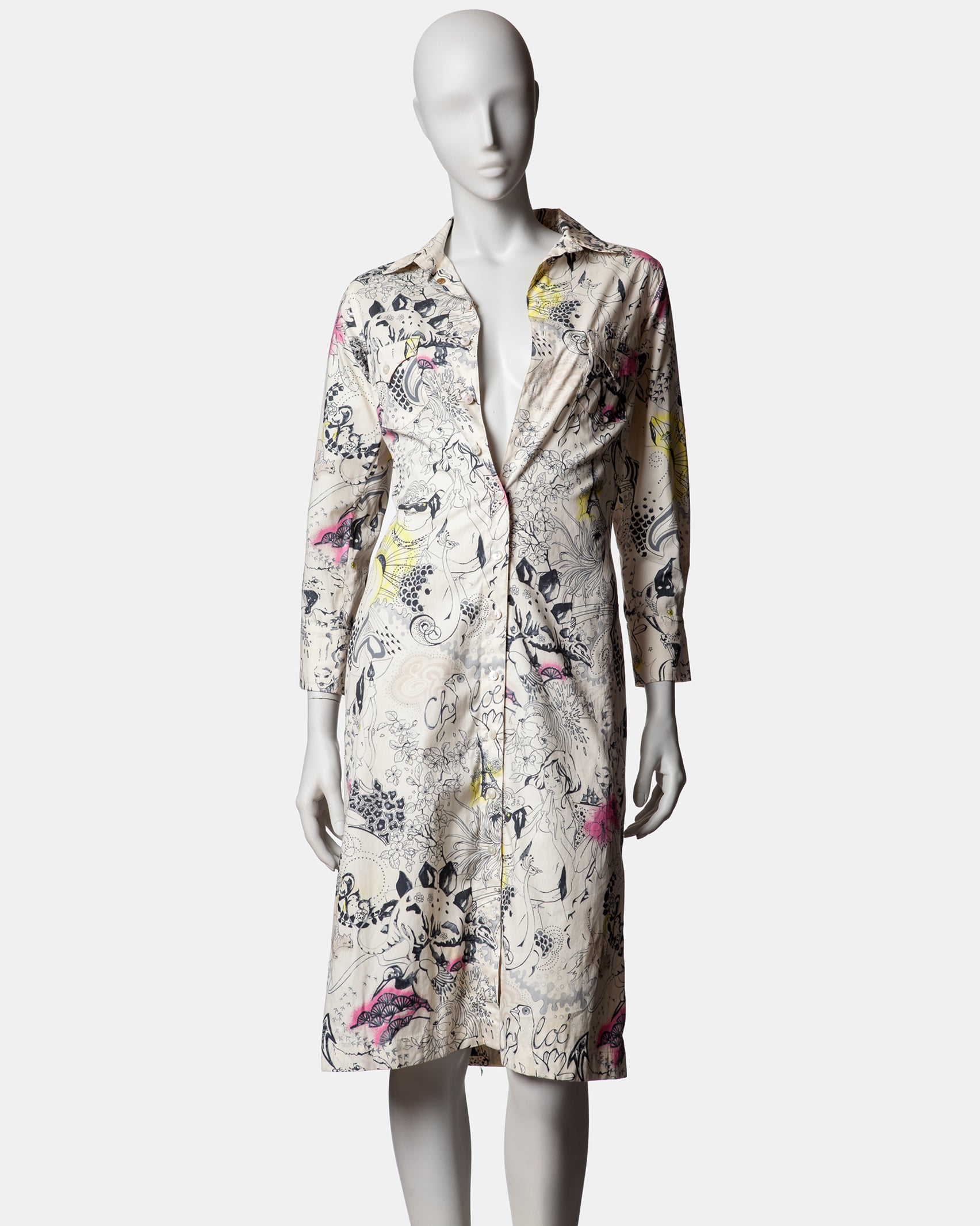 Chloé Illustrated Shirt Dress - S/S 2002
