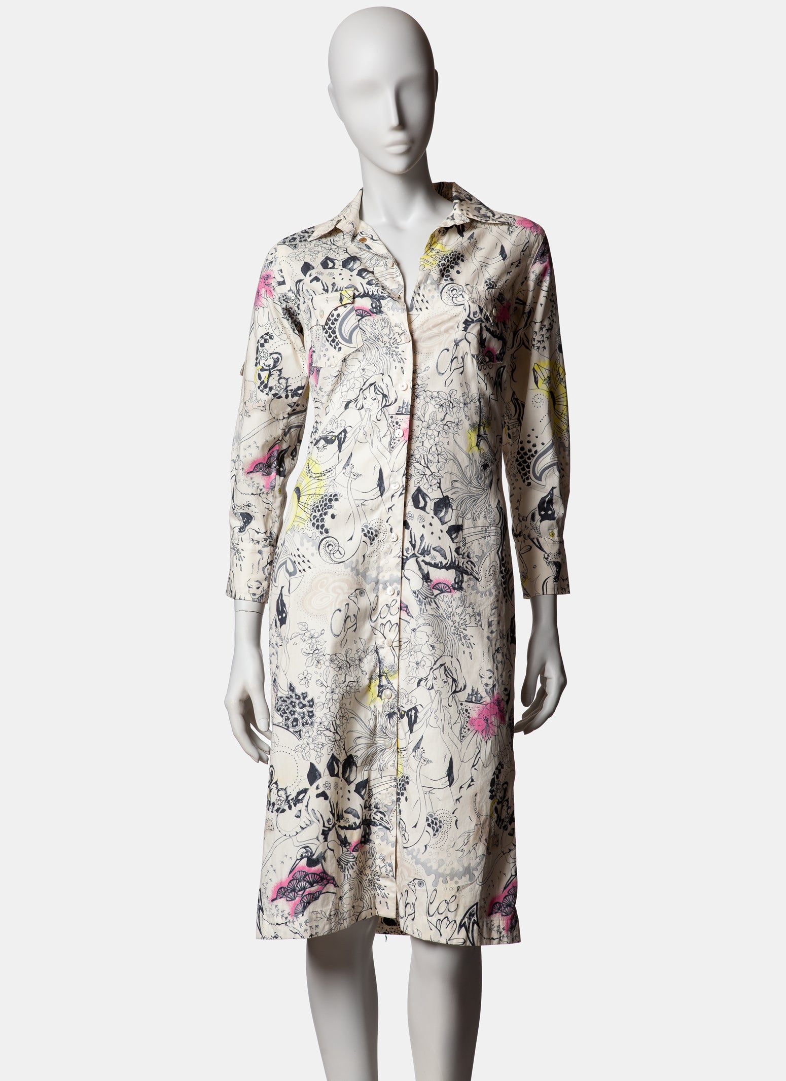 Chloé Illustrated Shirt Dress - S/S 2002