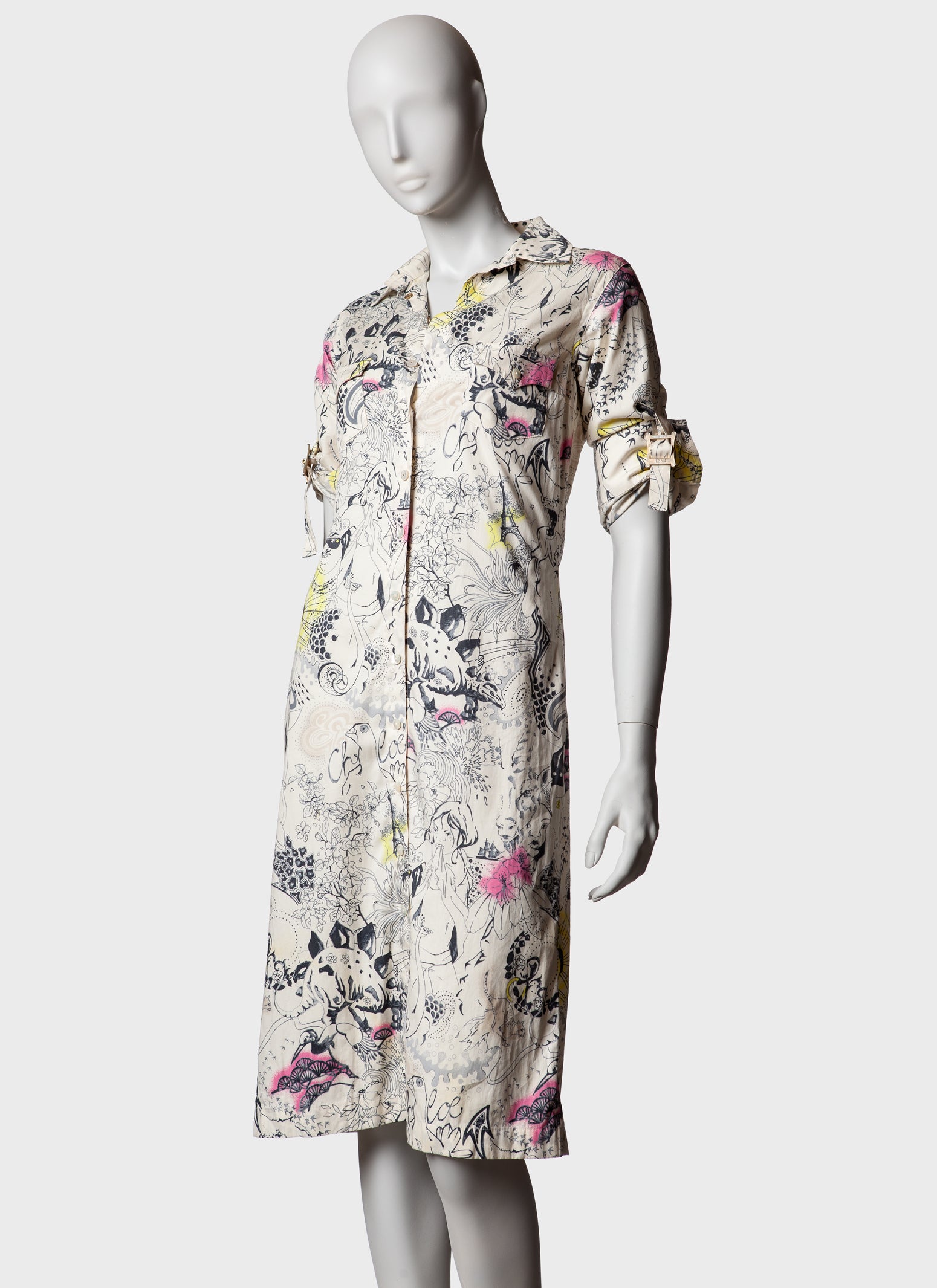 Chloé Illustrated Shirt Dress - S/S 2002