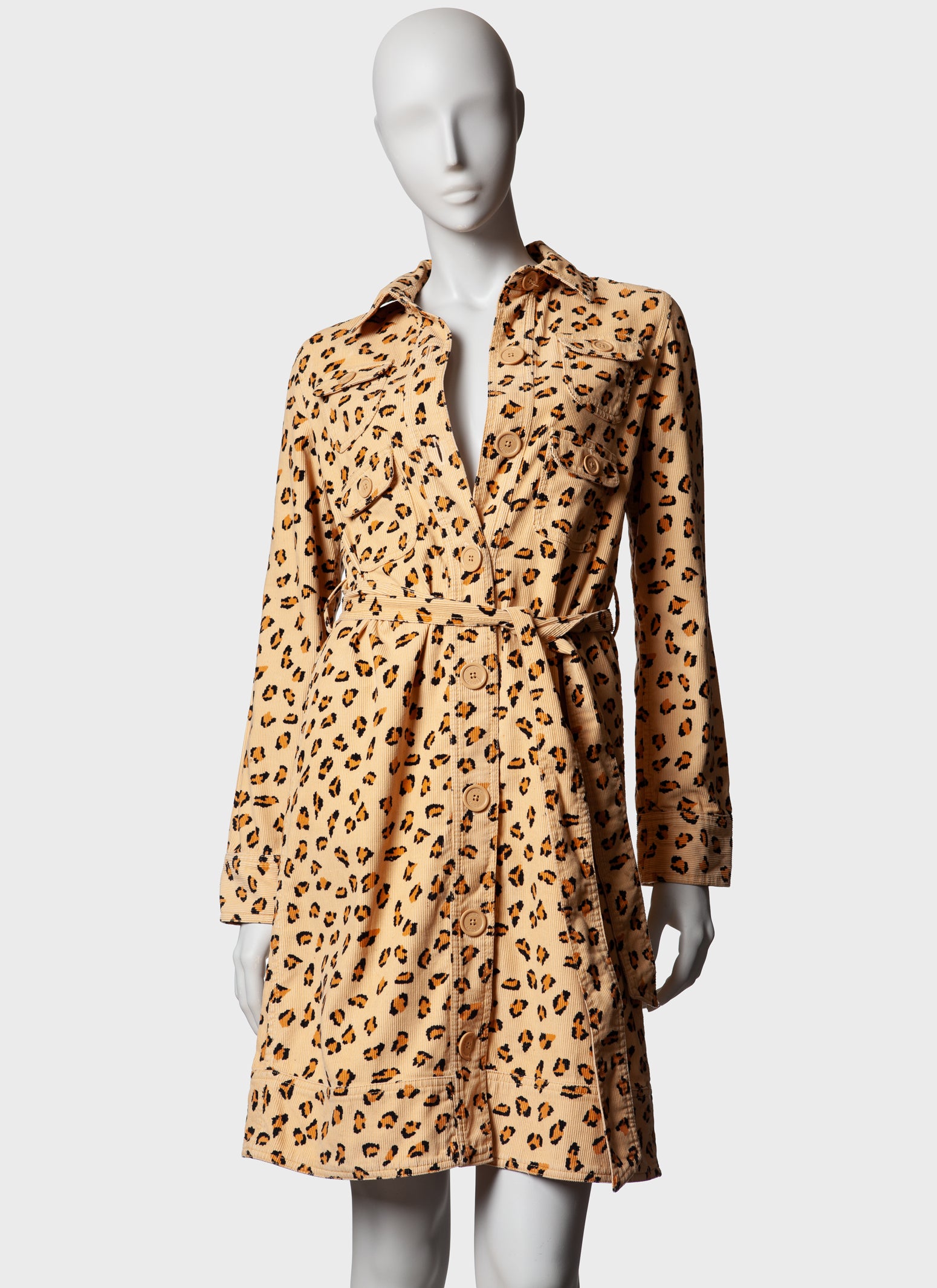 Marc Jacobs Leopard Print Cord Coat-Dress - A/W 2003