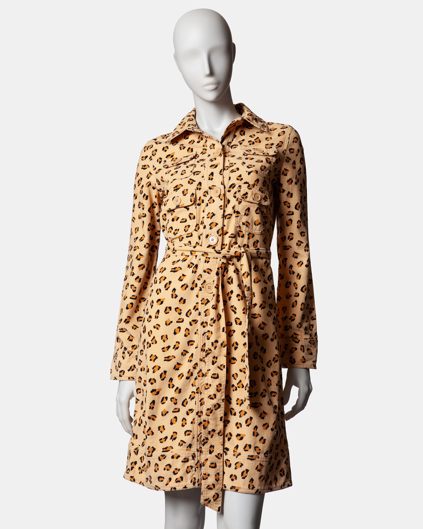 Marc Jacobs Leopard Print Cord Coat-Dress - A/W 2003 - S