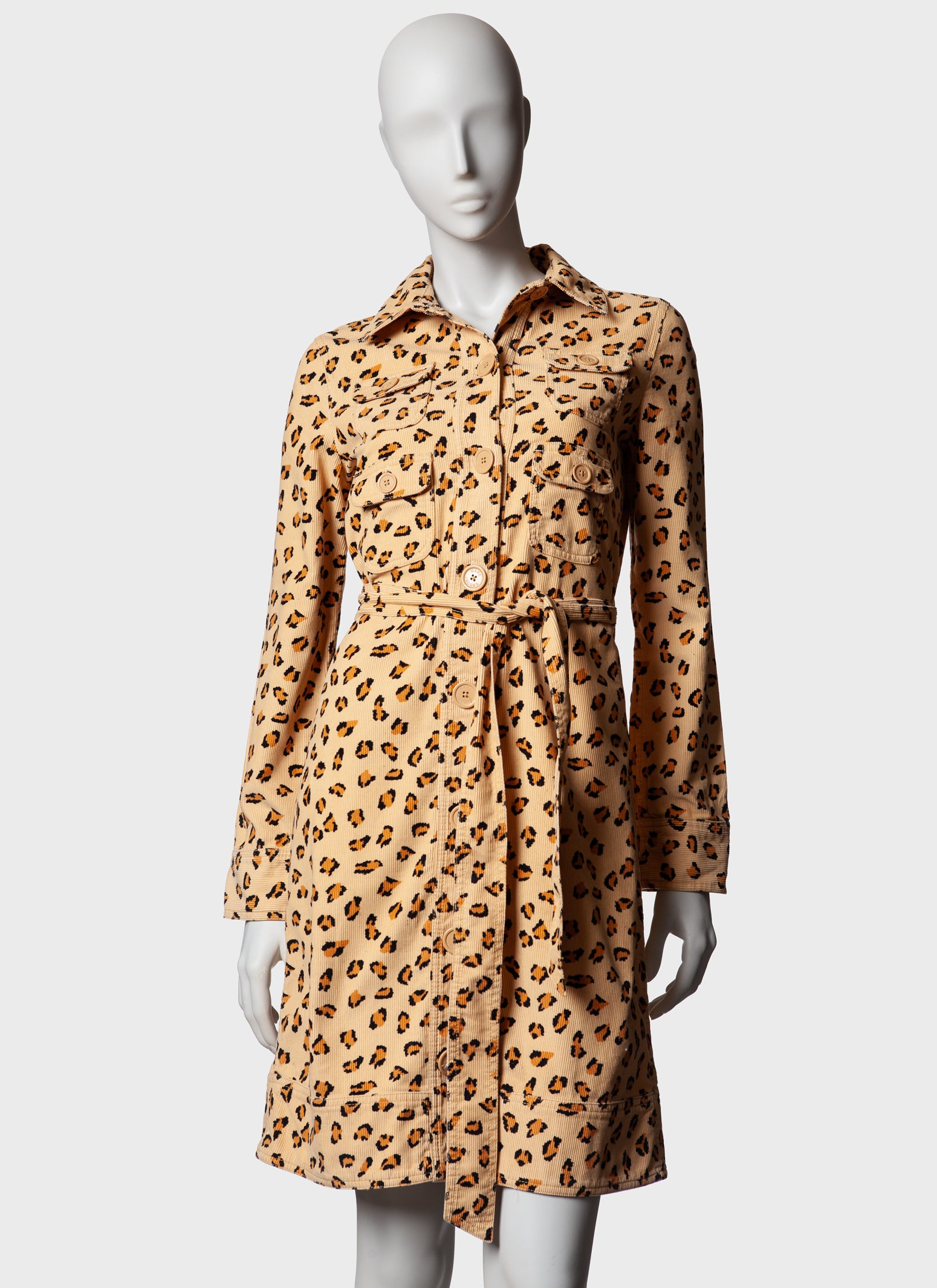 Marc Jacobs Leopard Print Cord Coat-Dress - A/W 2003