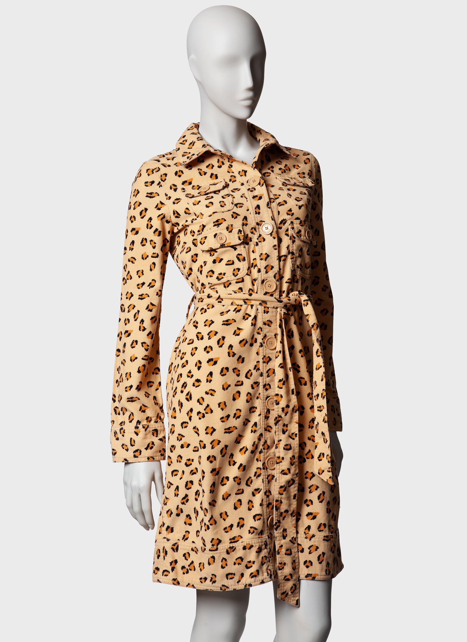 Marc Jacobs Leopard Print Cord Coat-Dress - A/W 2003