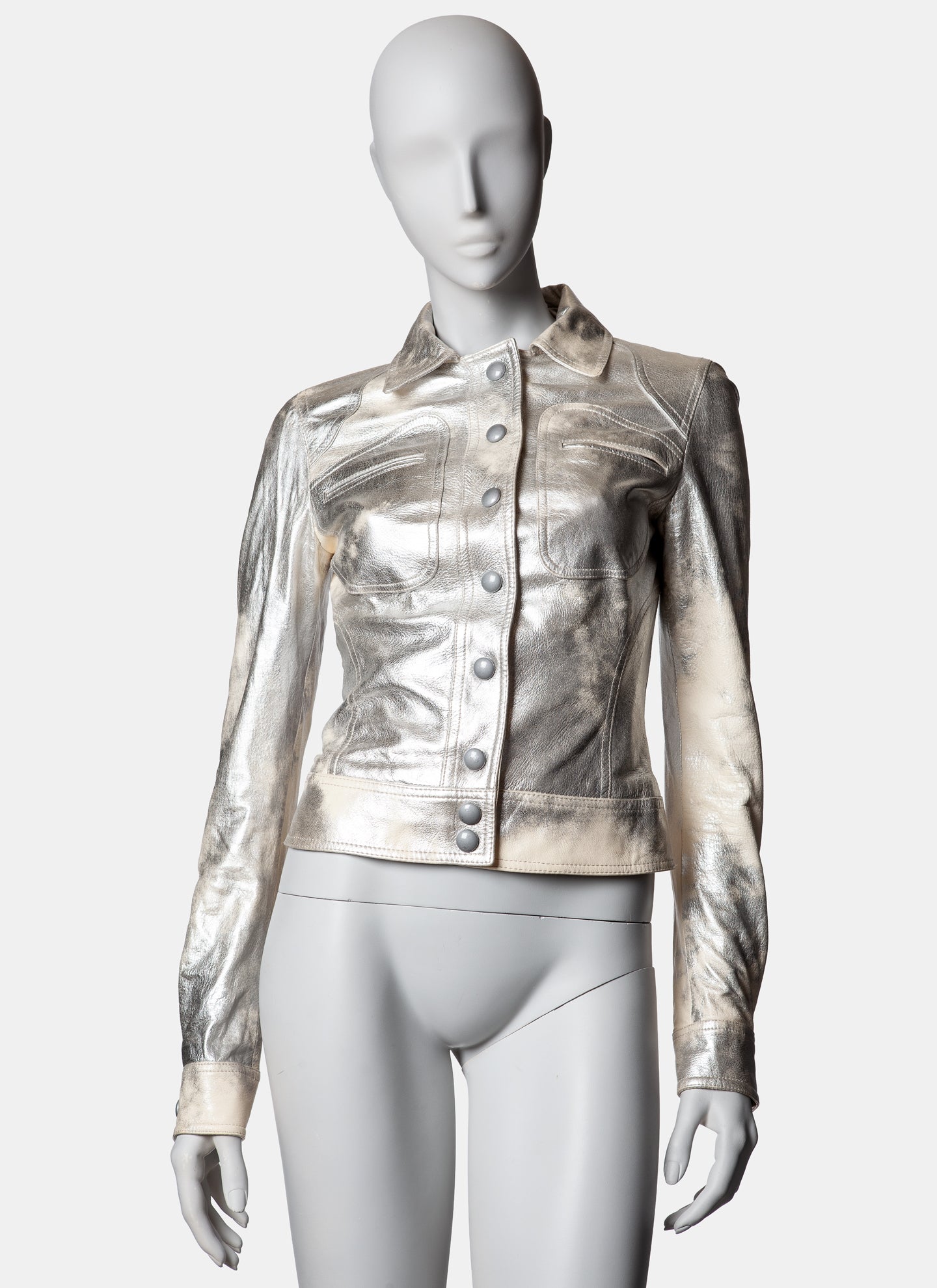 Roberto Cavalli Mottled Metallic Leather jacket - C. 2000