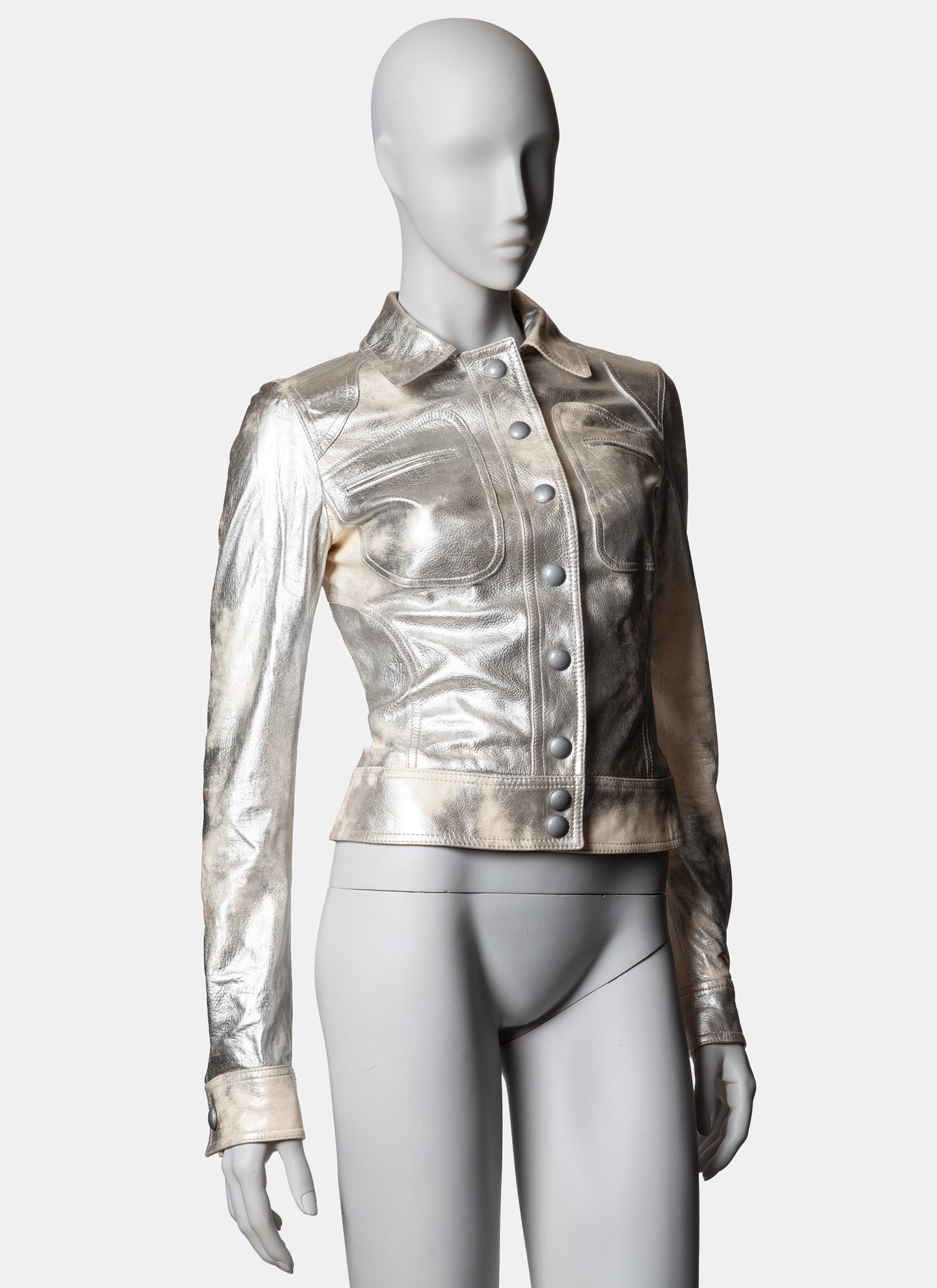Roberto Cavalli Mottled Metallic Leather jacket - C. 2000