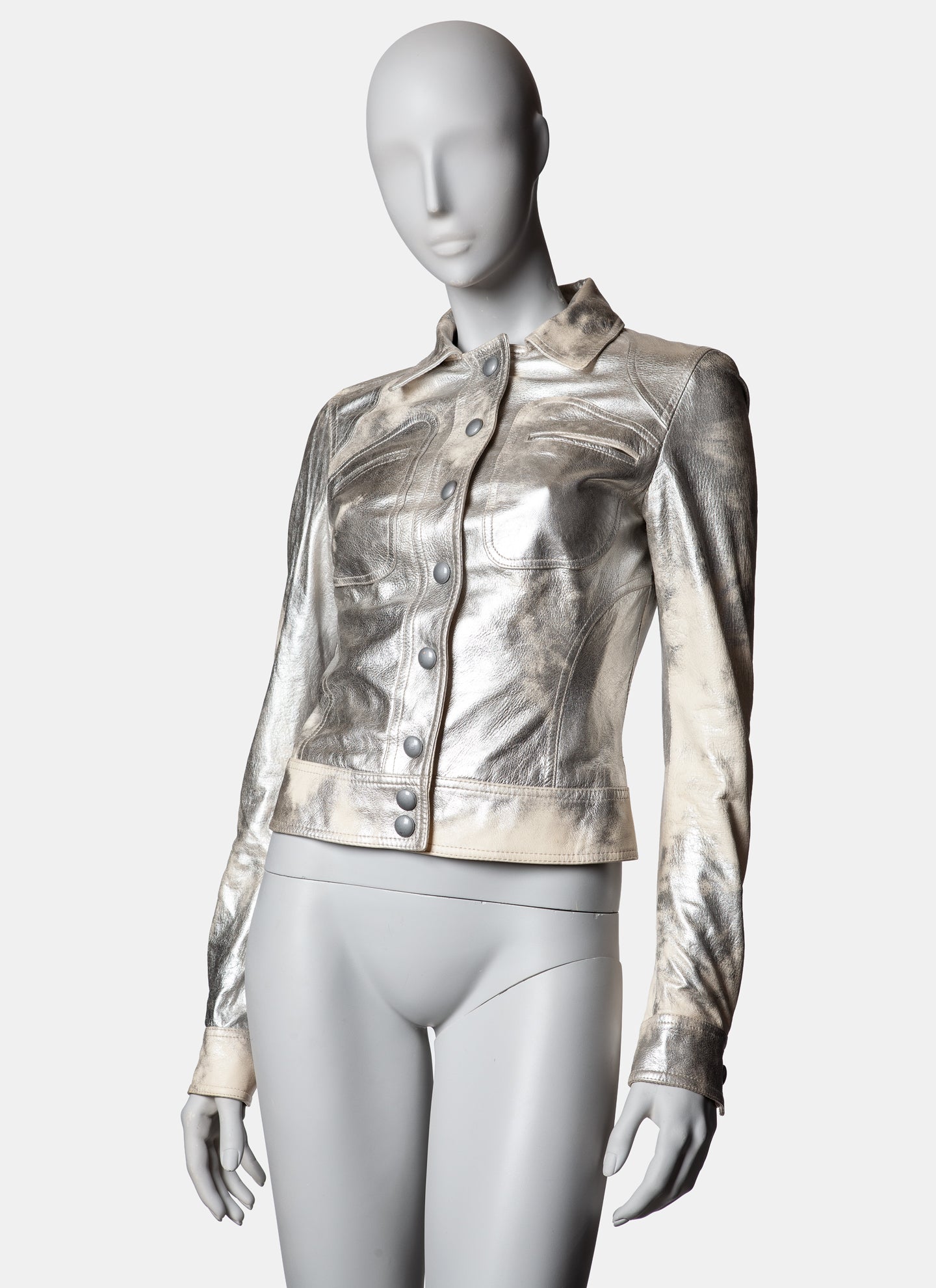 Roberto Cavalli Mottled Metallic Leather jacket - C. 2000