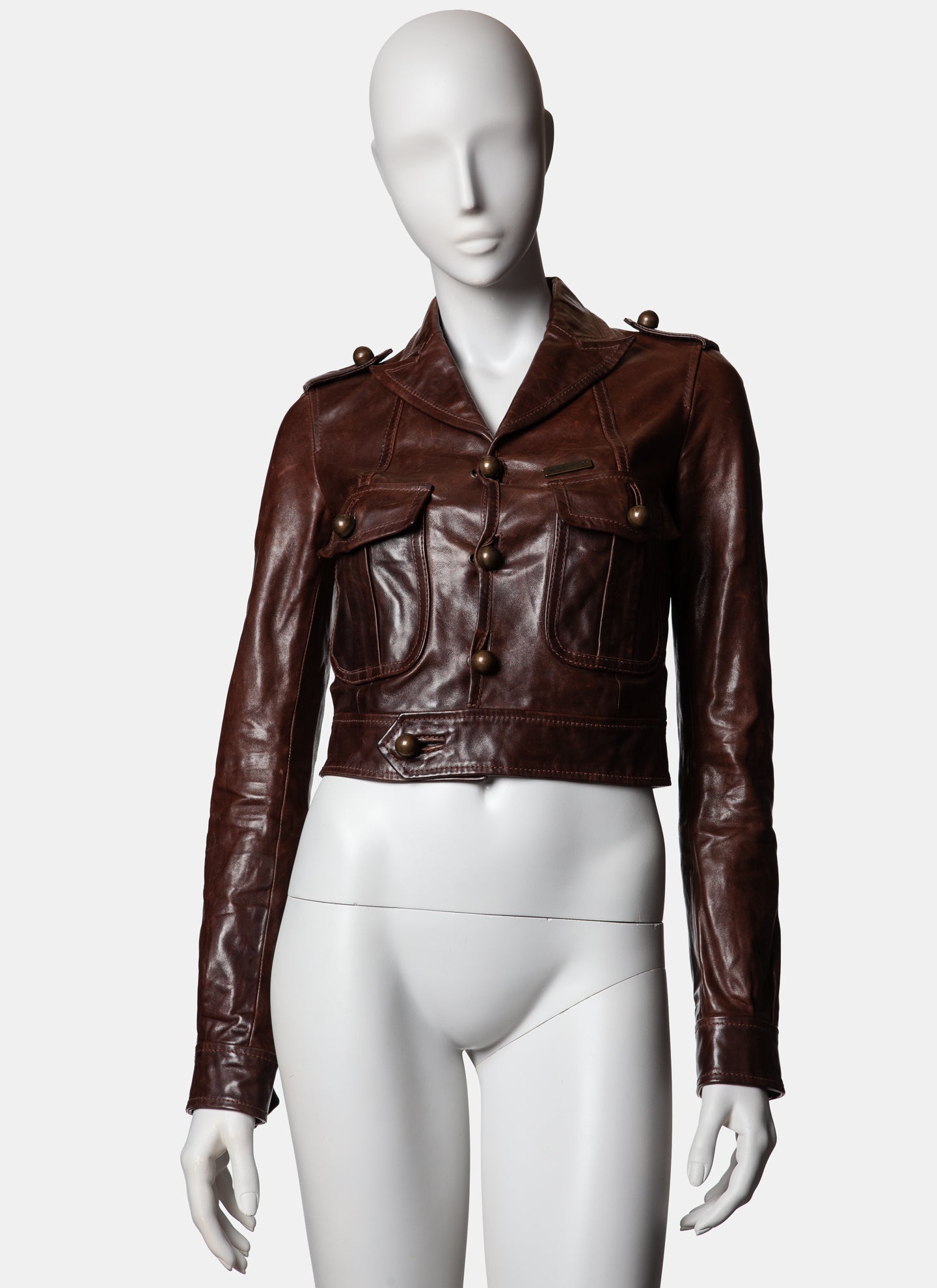 Dsquared2 Leather Officer Jacket - C. 2000s