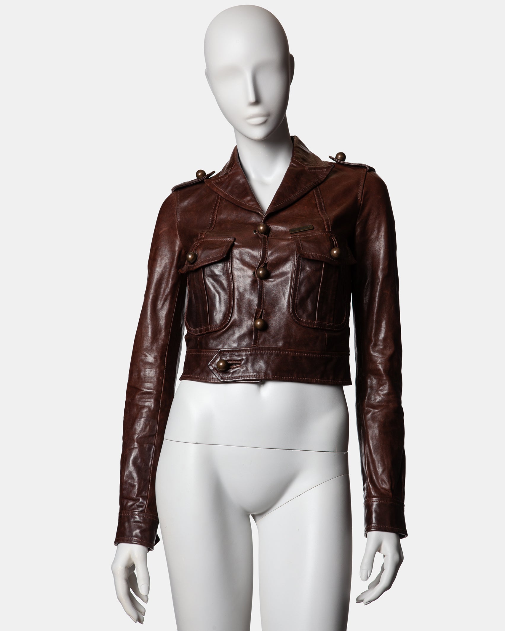 Dsquared2 Leather Officer Jacket - C. 2000s - IT 40