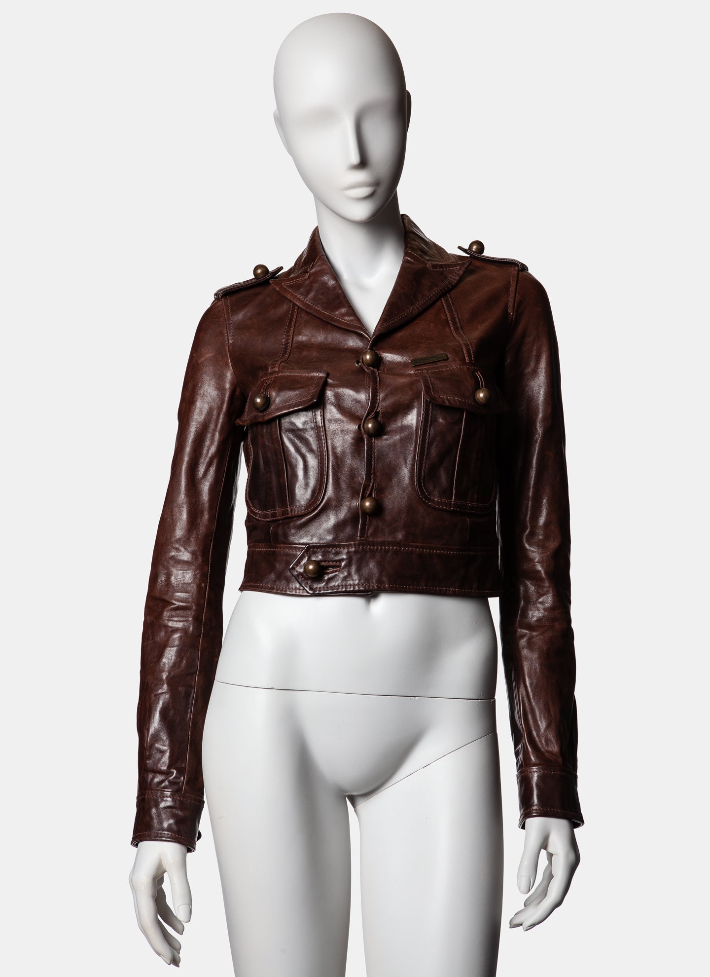 Dsquared2 Leather Officer Jacket - C. 2000s