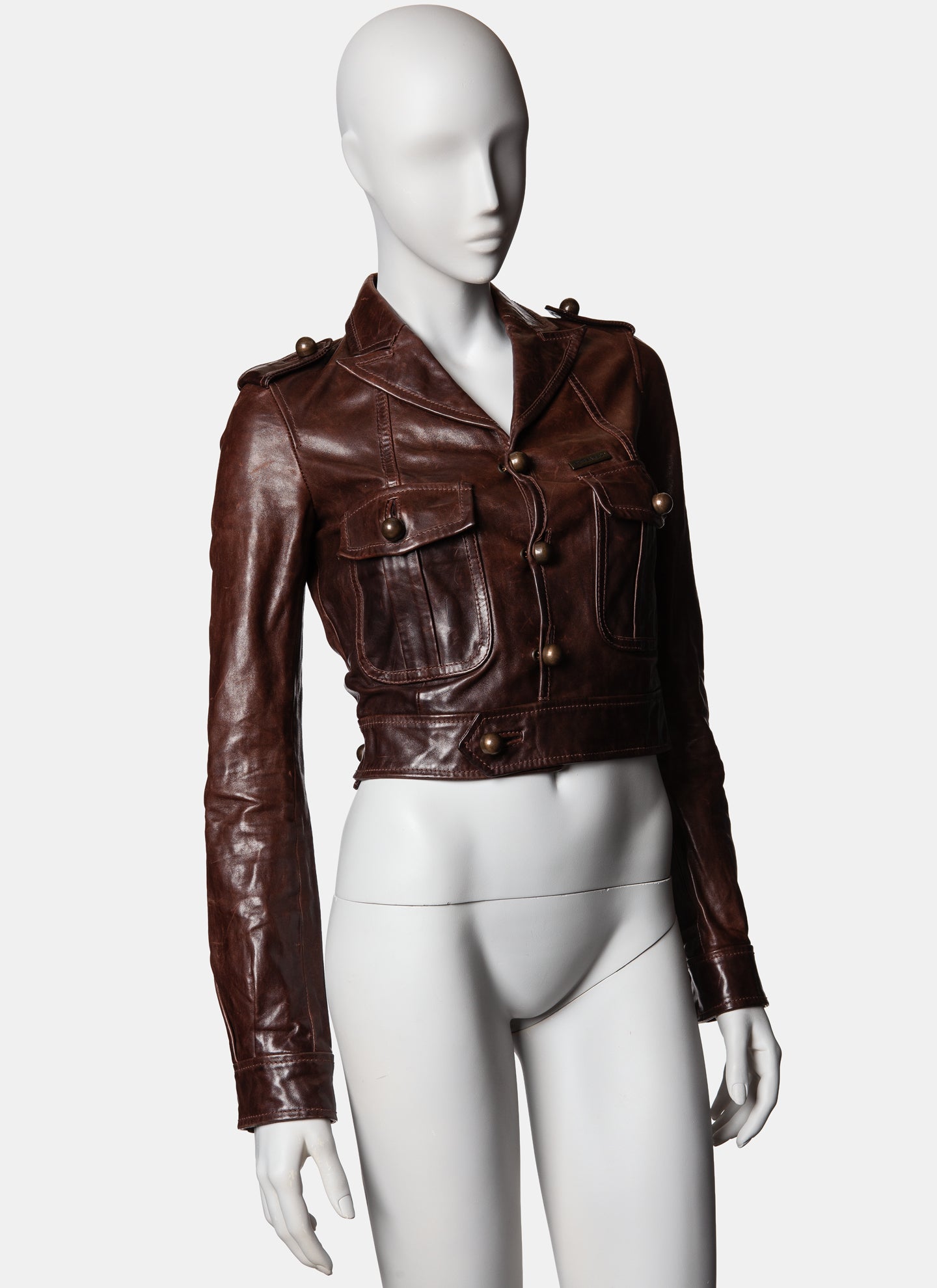 Dsquared2 Leather Officer Jacket - C. 2000s